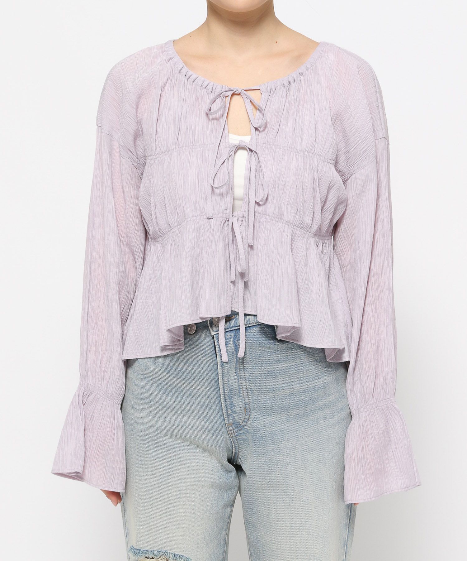 LOWRYS FARM「ヨウリュウシャーリングショートブラウス」|シャツ・ブラウス|