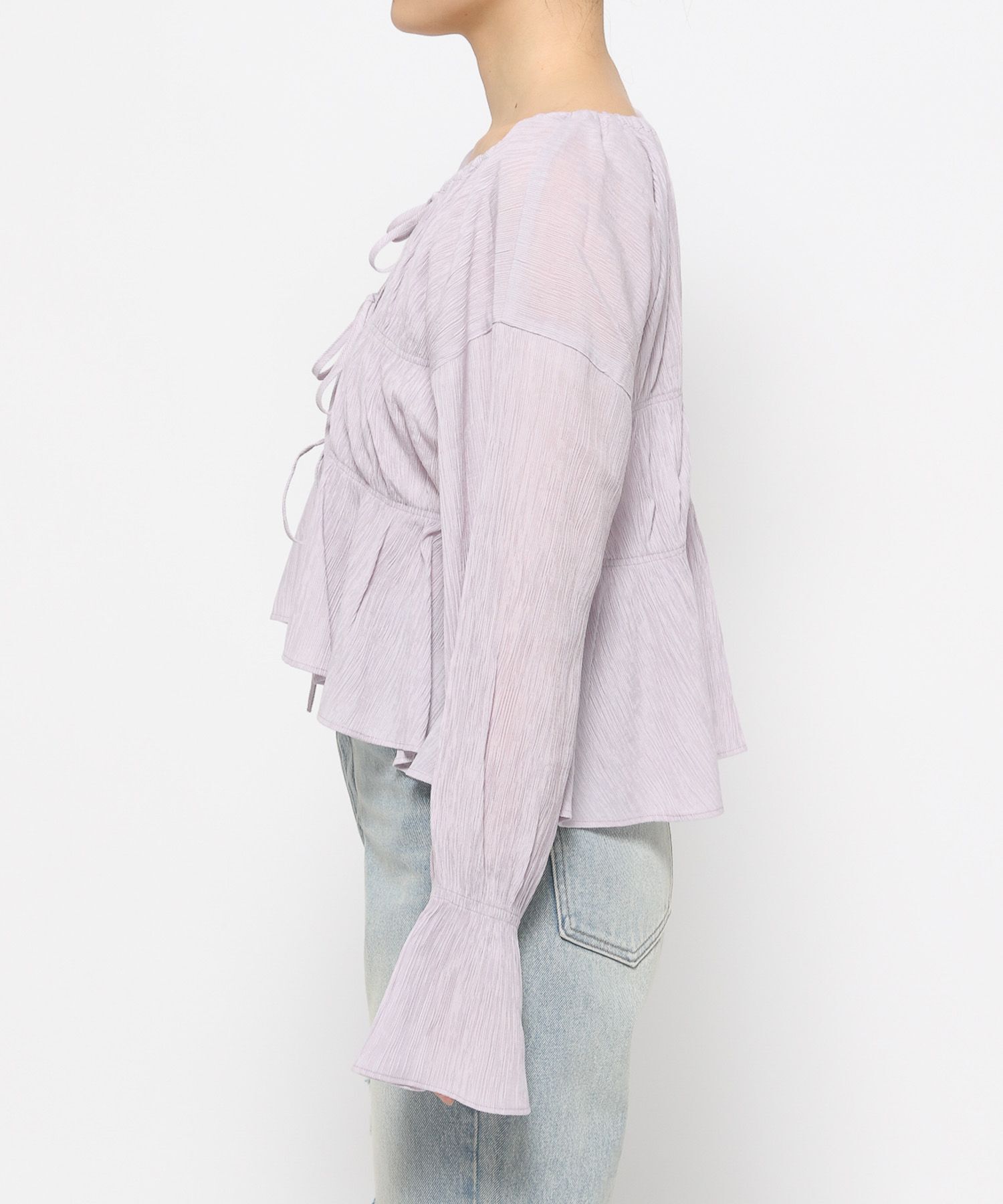 LOWRYS FARM「ヨウリュウシャーリングショートブラウス」|シャツ・ブラウス|