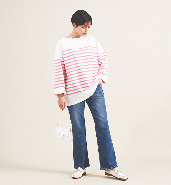 Rouge vif「【2022秋カラー】パネルボーダーニット」|ニット・セーター|