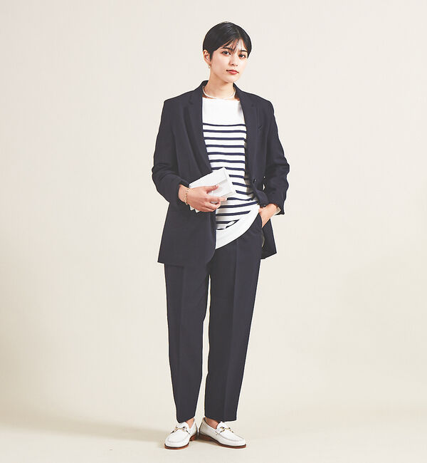 Rouge vif「【2022秋カラー】パネルボーダーニット」|ニット・セーター|