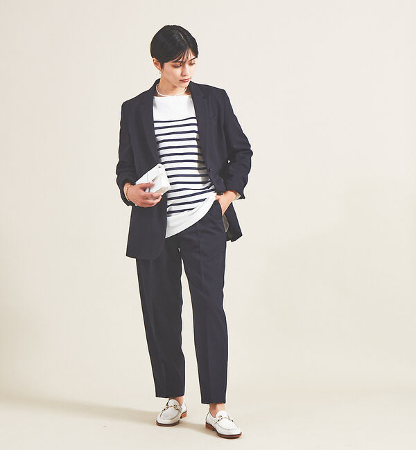 Rouge vif「【2022秋カラー】パネルボーダーニット」|ニット・セーター|