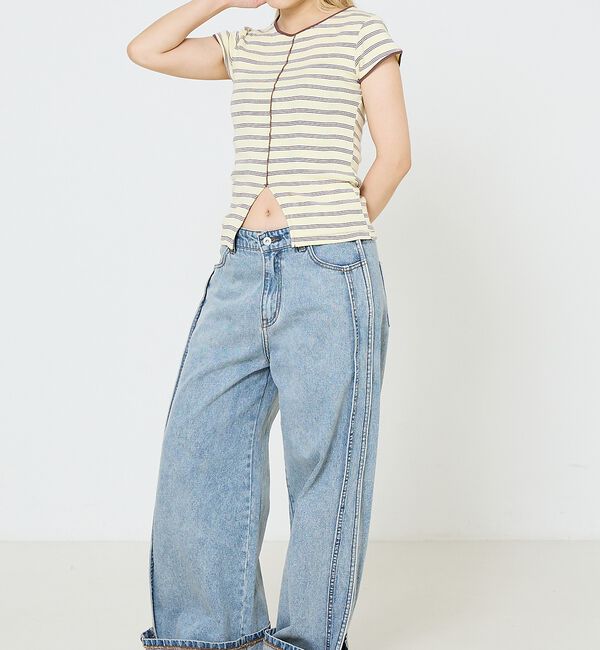 NOMINE「【Robert P. Miller】 パネル リブ スリット ハーフスリーブ/半」|Tシャツ・カットソー|