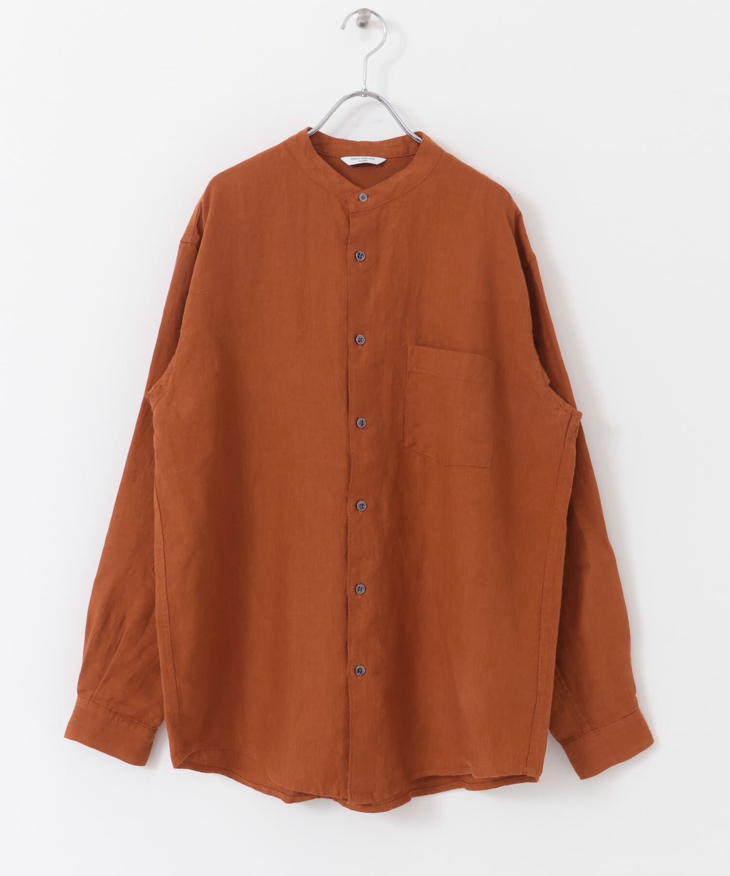 URBAN RESEARCH DOORS「『XLサイズ/WEB限定』シルケットリネンバンドカラーロングスリーブシャツ」|シャツ・ブラウス|