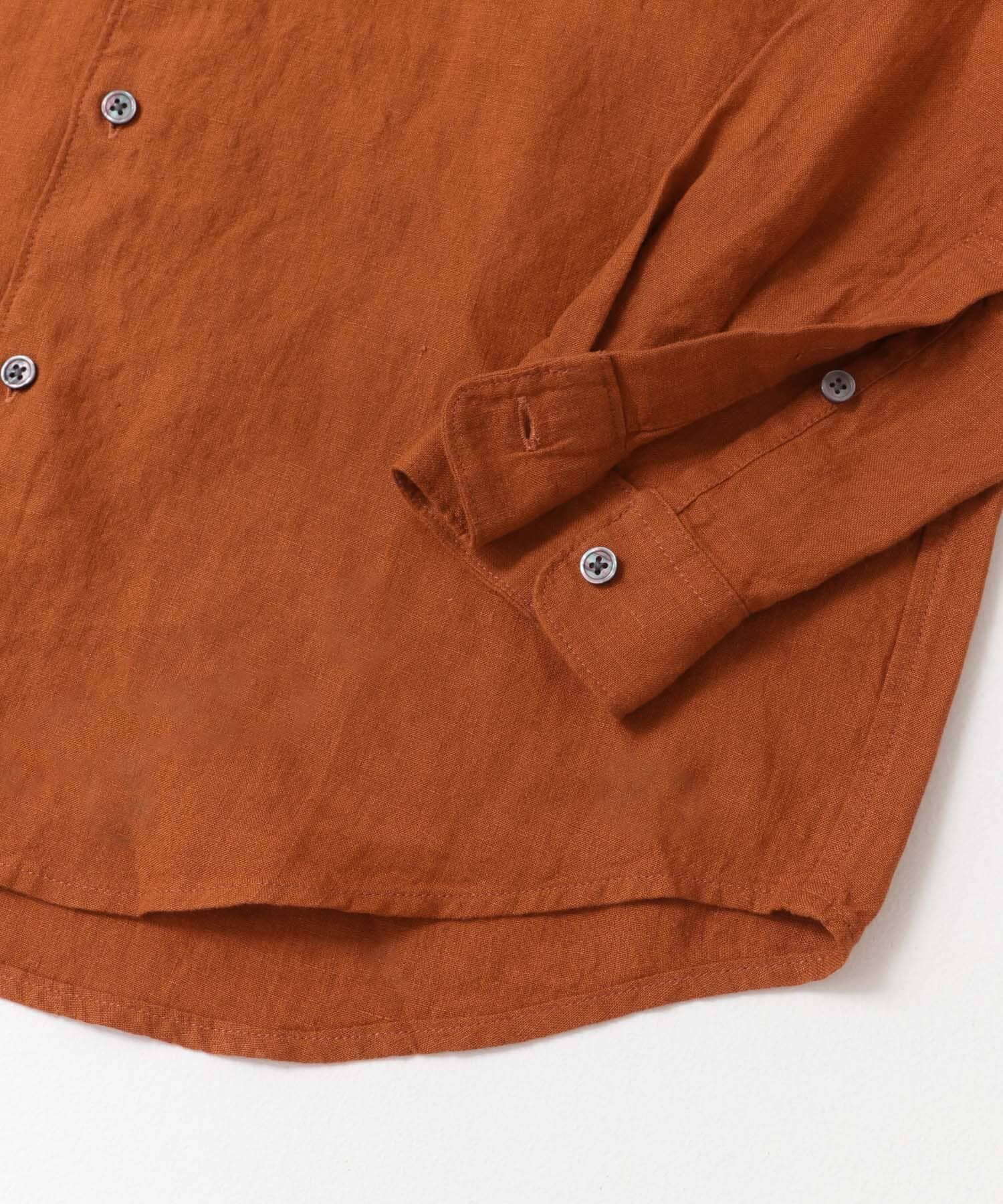 URBAN RESEARCH DOORS「『XLサイズ/WEB限定』シルケットリネンバンドカラーロングスリーブシャツ」|シャツ・ブラウス|