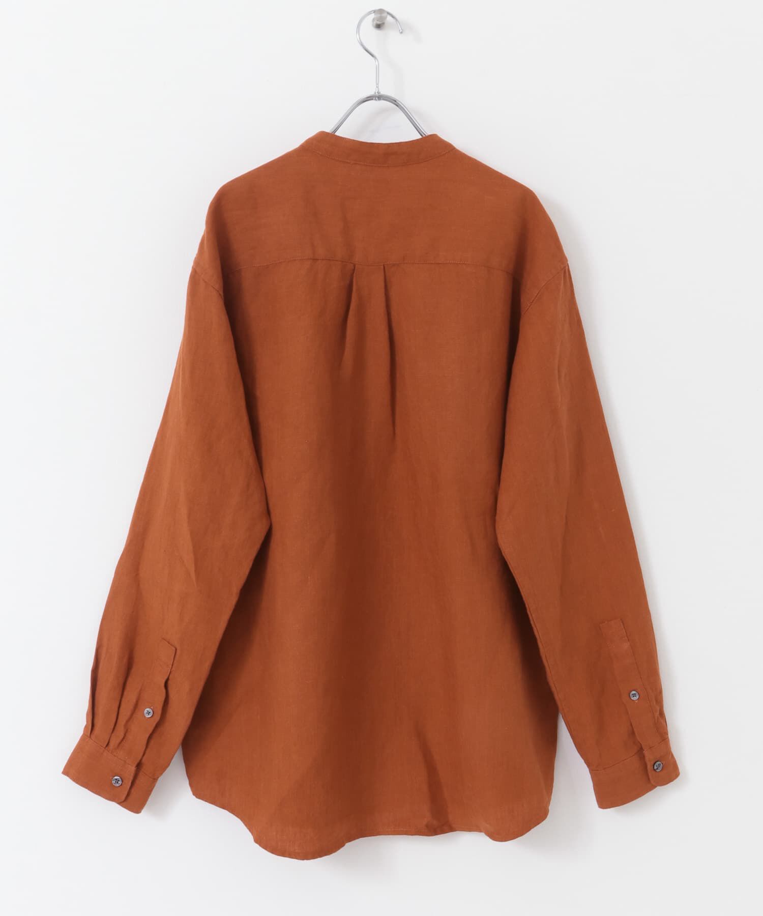 URBAN RESEARCH DOORS「『XLサイズ/WEB限定』シルケットリネンバンドカラーロングスリーブシャツ」|シャツ・ブラウス|