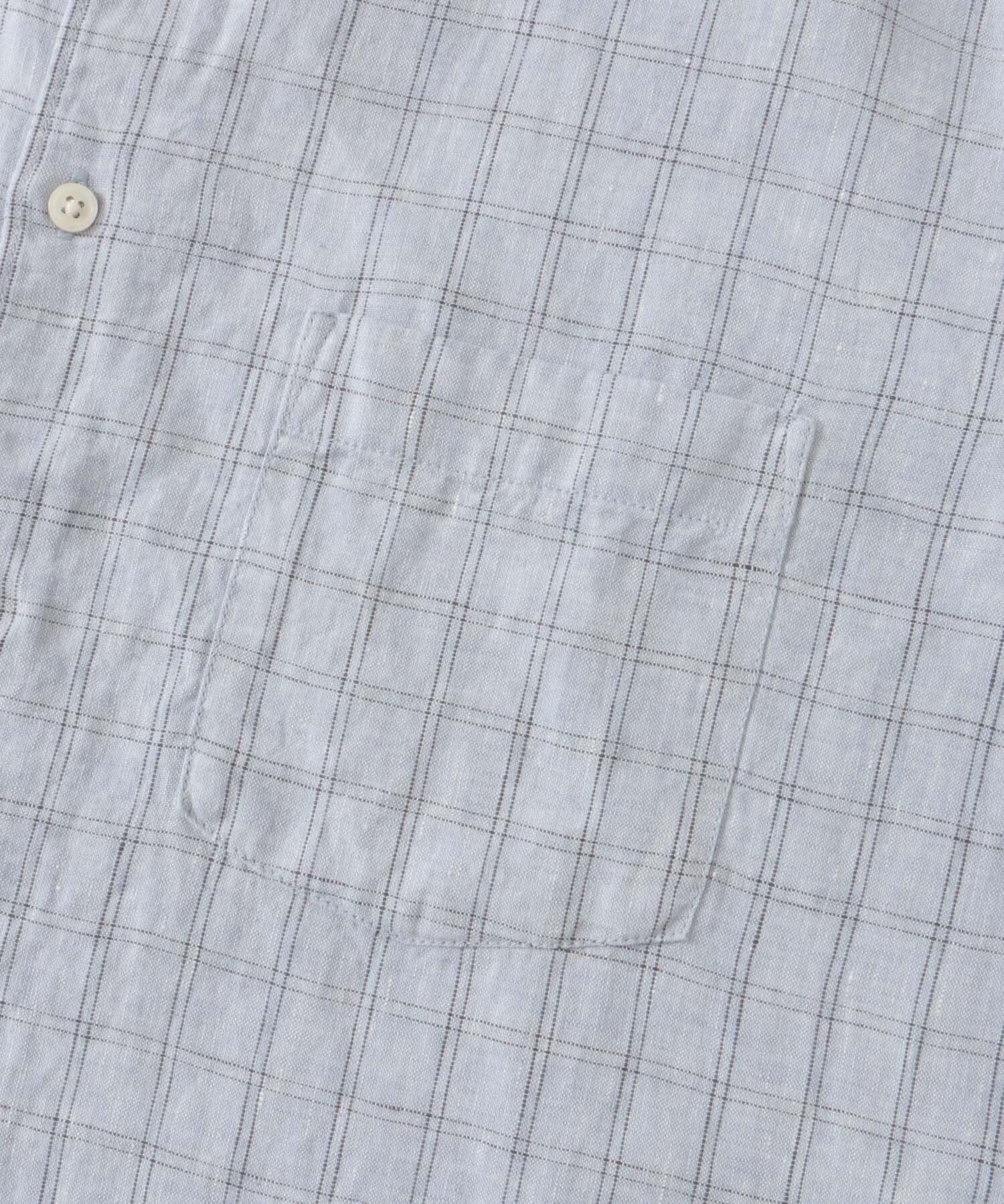 URBAN RESEARCH DOORS「『XLｻｲｽﾞ/WEB限定』ｼﾙｹｯﾄﾘﾈﾝ ﾊﾞﾝﾄﾞｶﾗｰｼｮｰﾄｽﾘｰ」|シャツ・ブラウス|