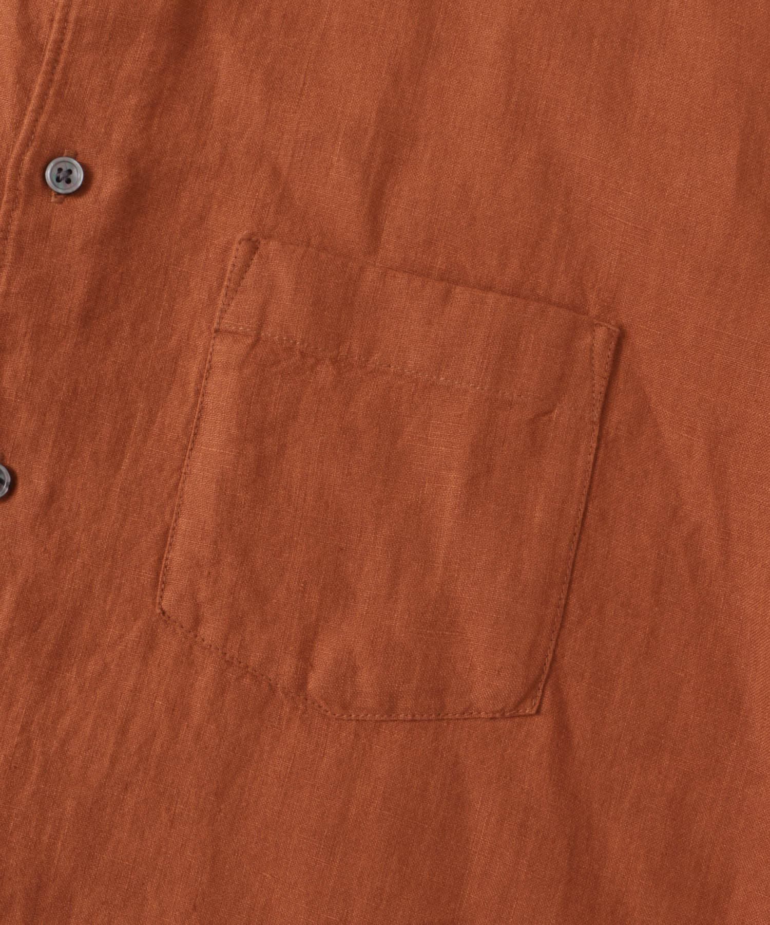 URBAN RESEARCH DOORS「『XLｻｲｽﾞ/WEB限定』ｼﾙｹｯﾄﾘﾈﾝ ﾊﾞﾝﾄﾞｶﾗｰｼｮｰﾄｽﾘｰ」|シャツ・ブラウス|