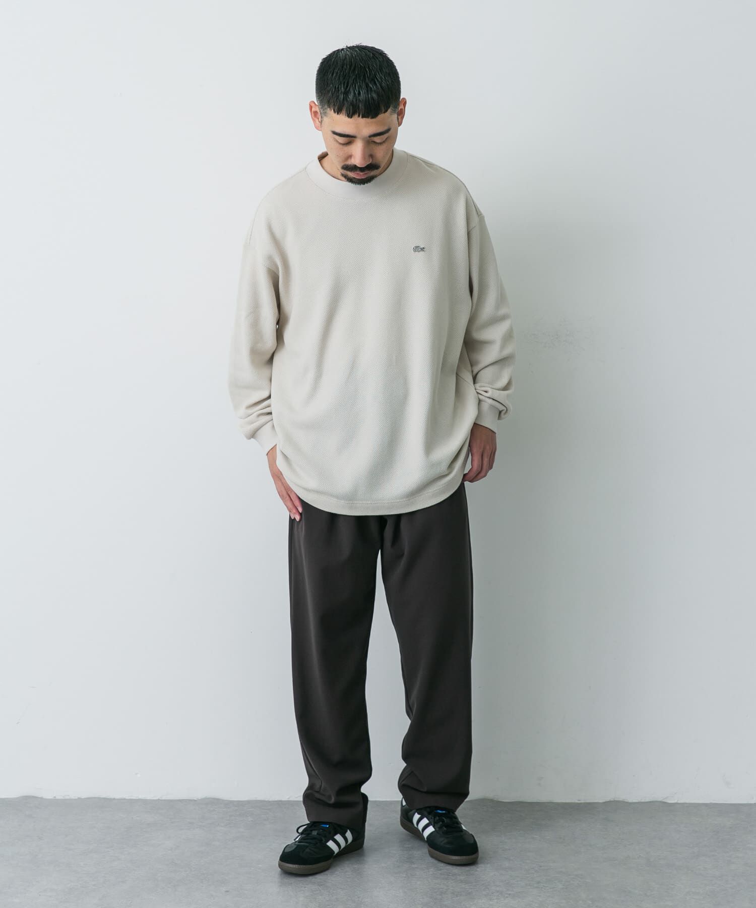 URBAN RESEARCH DOORS「『別注』LACOSTE&times;DOORS　thick pique mock long-sleeve」|Tシャツ・カットソー|
