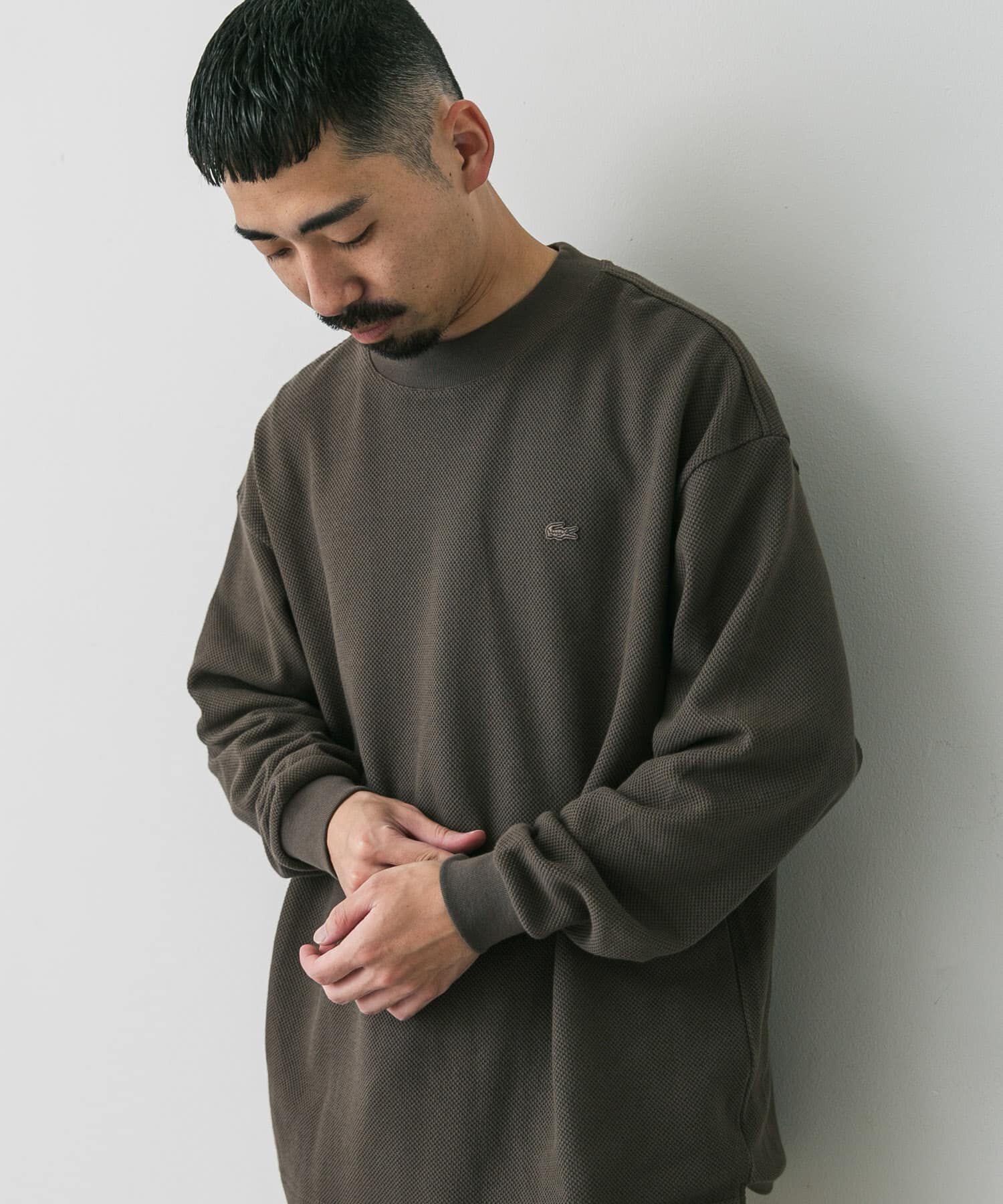URBAN RESEARCH DOORS「『別注』LACOSTE&times;DOORS　thick pique mock long-sleeve」|Tシャツ・カットソー|