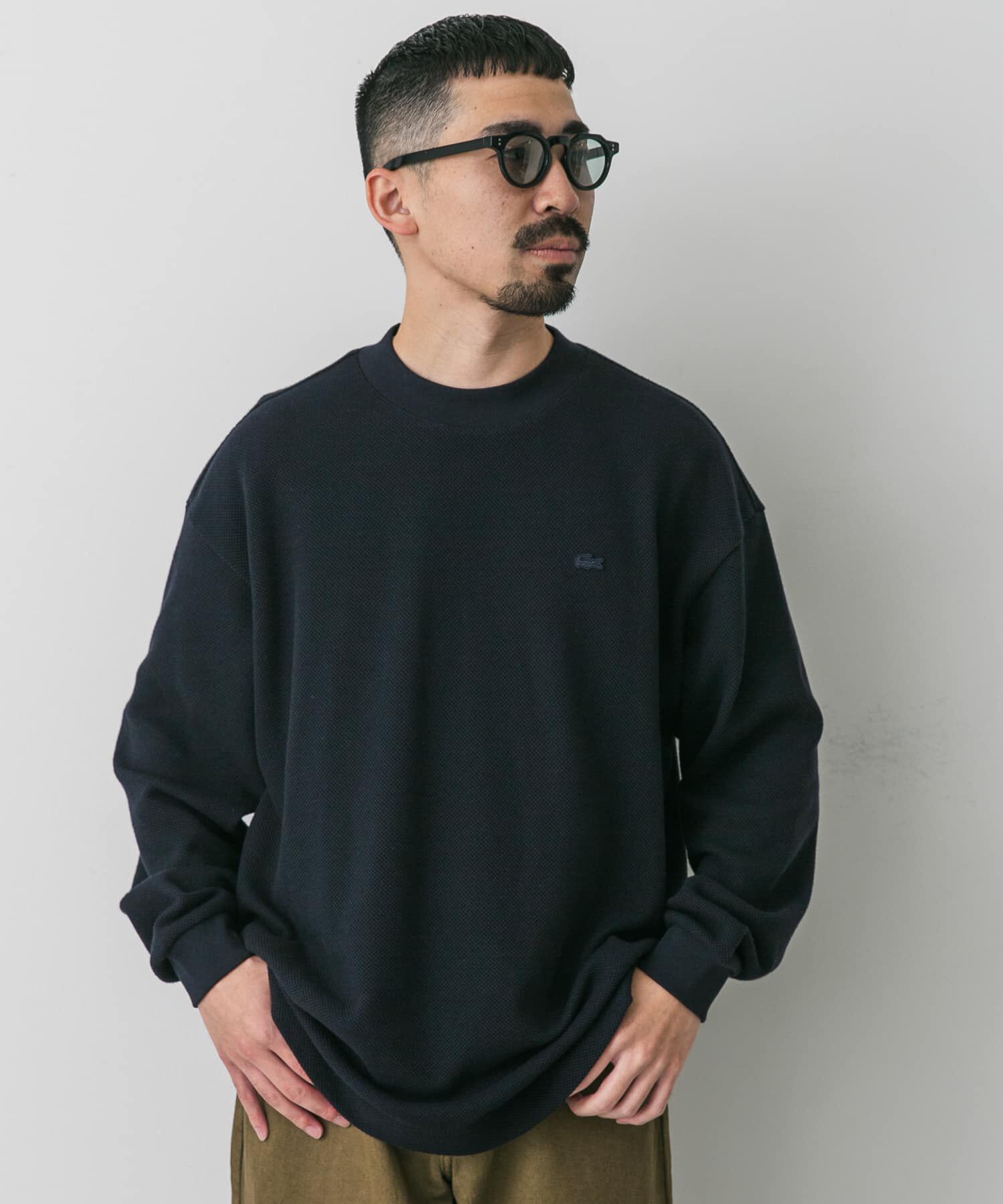 URBAN RESEARCH DOORS「『別注』LACOSTE&times;DOORS　thick pique mock long-sleeve」|Tシャツ・カットソー|
