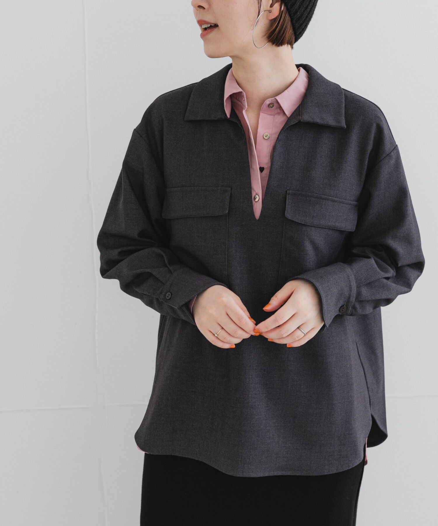 URBAN RESEARCH ROSSO「F by ROSSO　ウールライクプルブラウス」|シャツ・ブラウス|