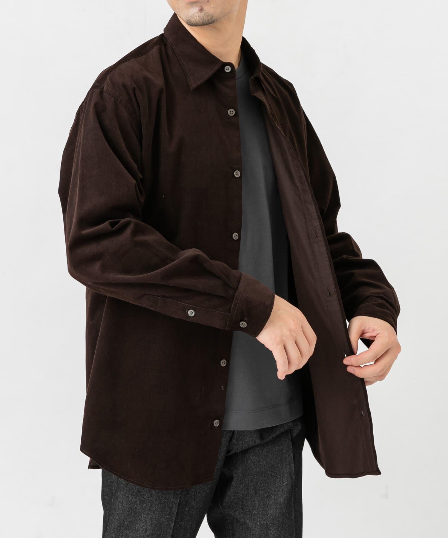 URBAN RESEARCH ROSSO「アーバンリラックスコーデュロイレギュラーシャツ」|シャツ・ブラウス|