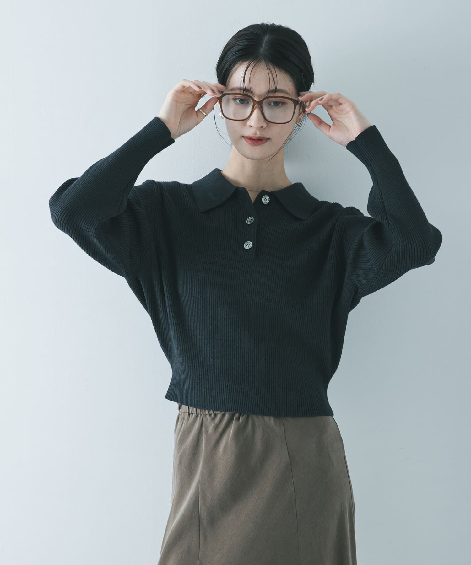 URBAN RESEARCH「コットンシルクポロ衿ニット」|ニット・セーター|