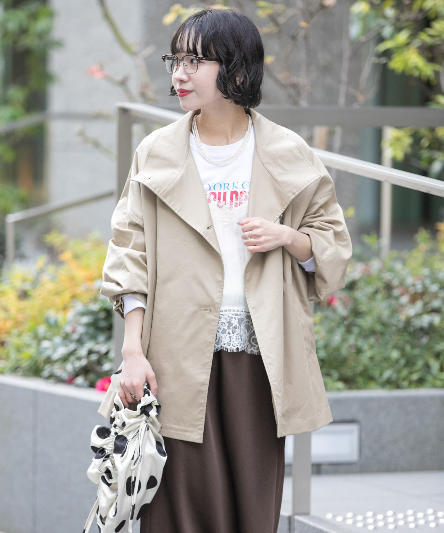 URBAN RESEARCH「スタンドカラーミドル丈トレンチコート」|トレンチコート|