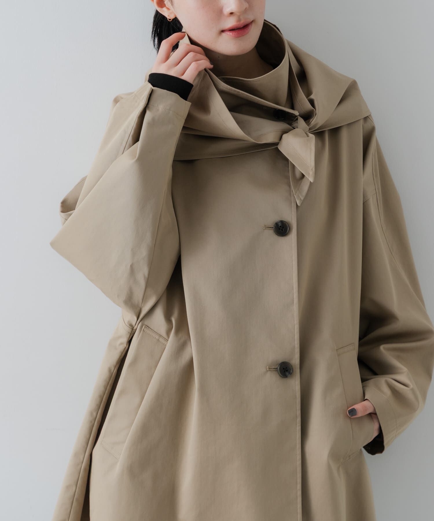 URBAN RESEARCH「スタンドカラーミドル丈トレンチコート」|トレンチコート|