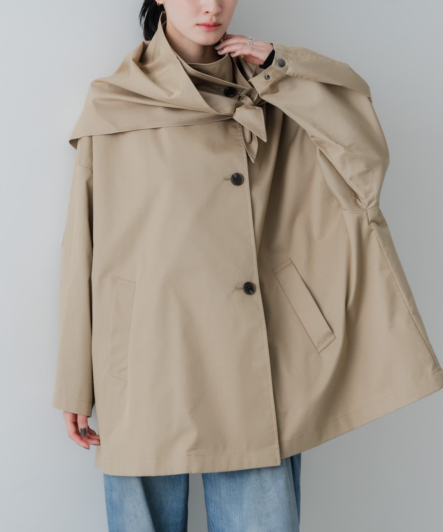 URBAN RESEARCH「スタンドカラーミドル丈トレンチコート」|トレンチコート|