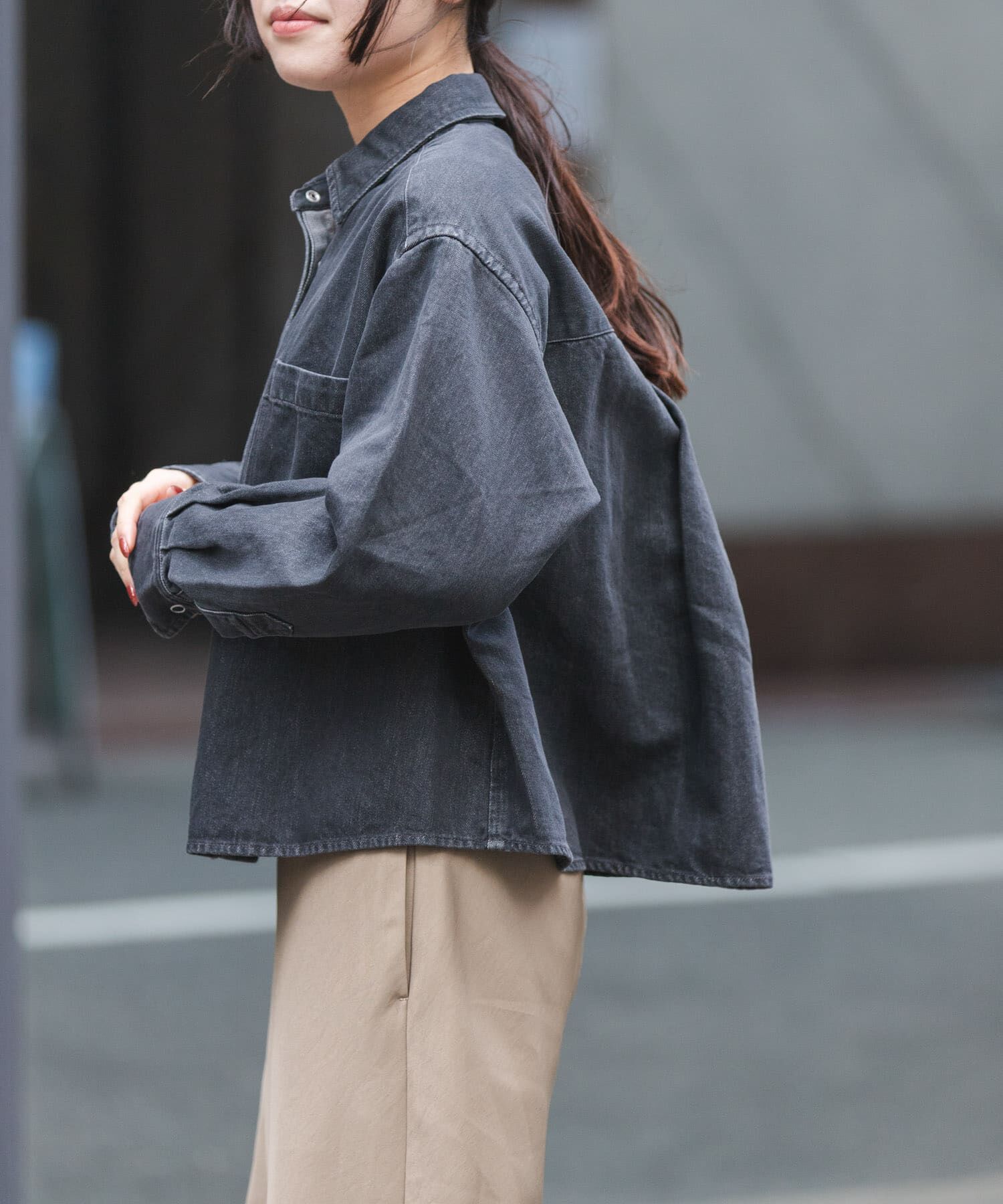 URBAN RESEARCH DOORS「FORK&SPOON　ペーパーブレンドデニムシャツ」|シャツ・ブラウス|