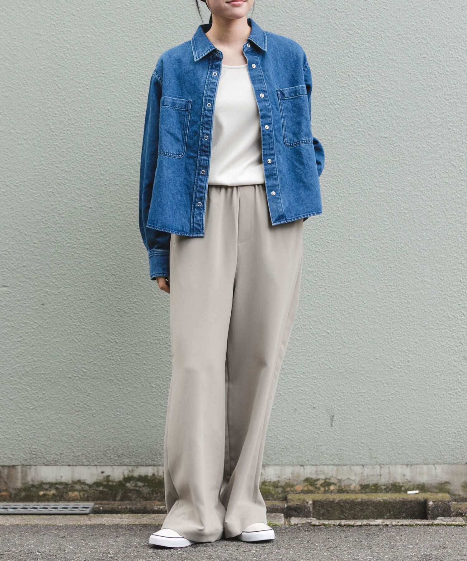 URBAN RESEARCH DOORS「FORK&SPOON　ペーパーブレンドデニムシャツ」|シャツ・ブラウス|