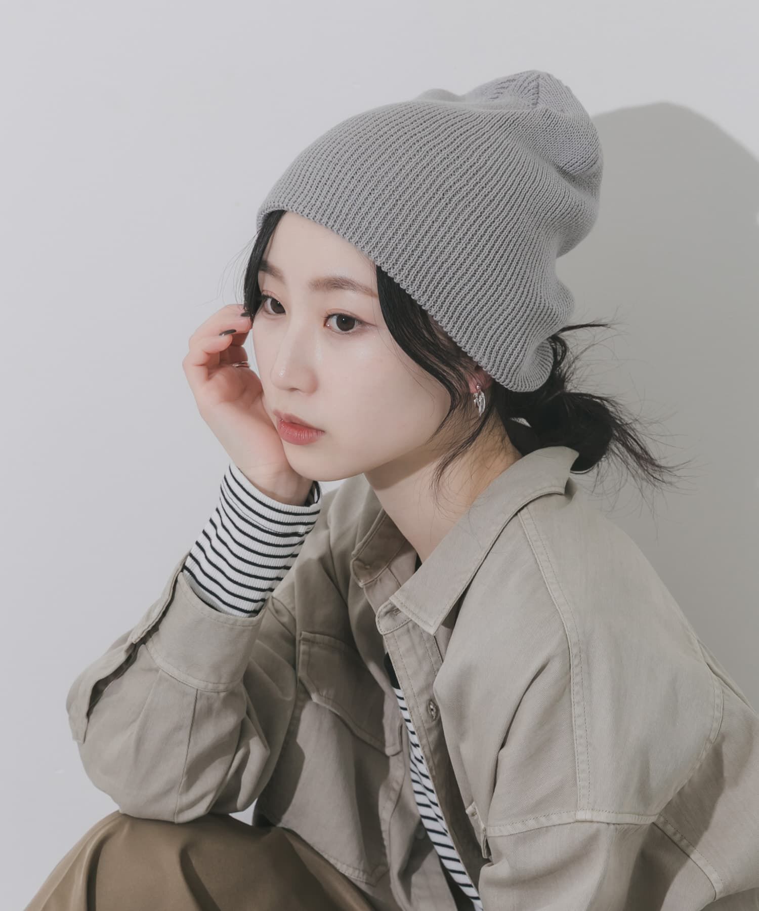 SMELLY「コットンリブビーニー」|ニット帽|