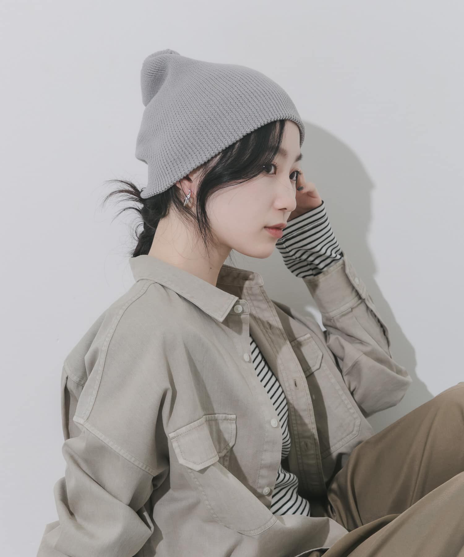 SMELLY「コットンリブビーニー」|ニット帽|