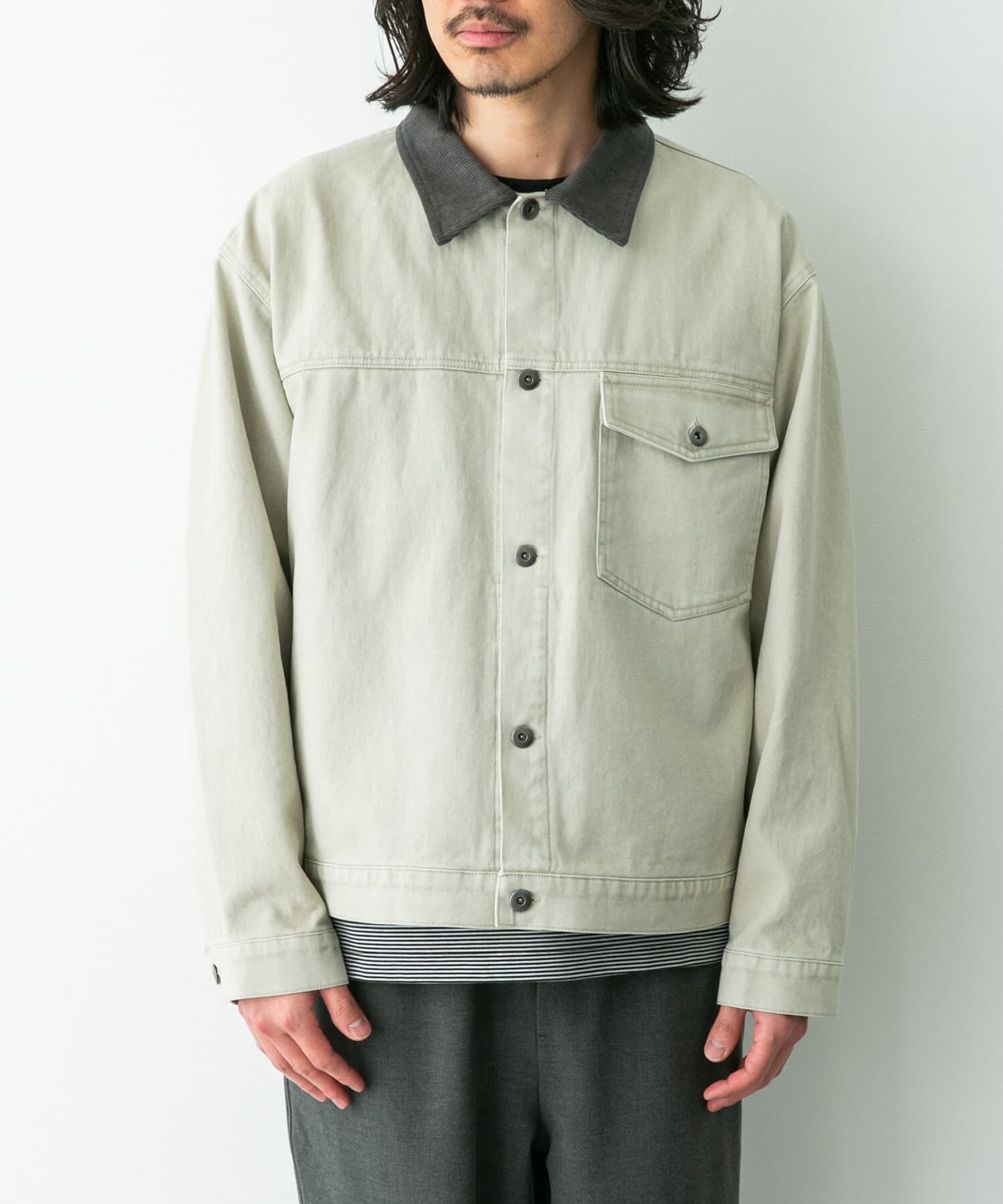 Sonny Label 「ウォッシュドツイル襟切替ジャケット」|ブルゾン・スタジャン|