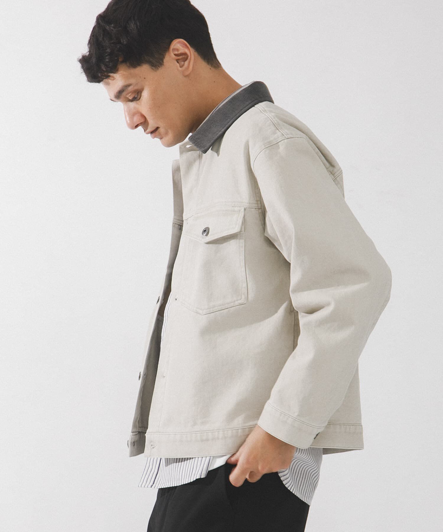 Sonny Label 「ウォッシュドツイル襟切替ジャケット」|ブルゾン・スタジャン|