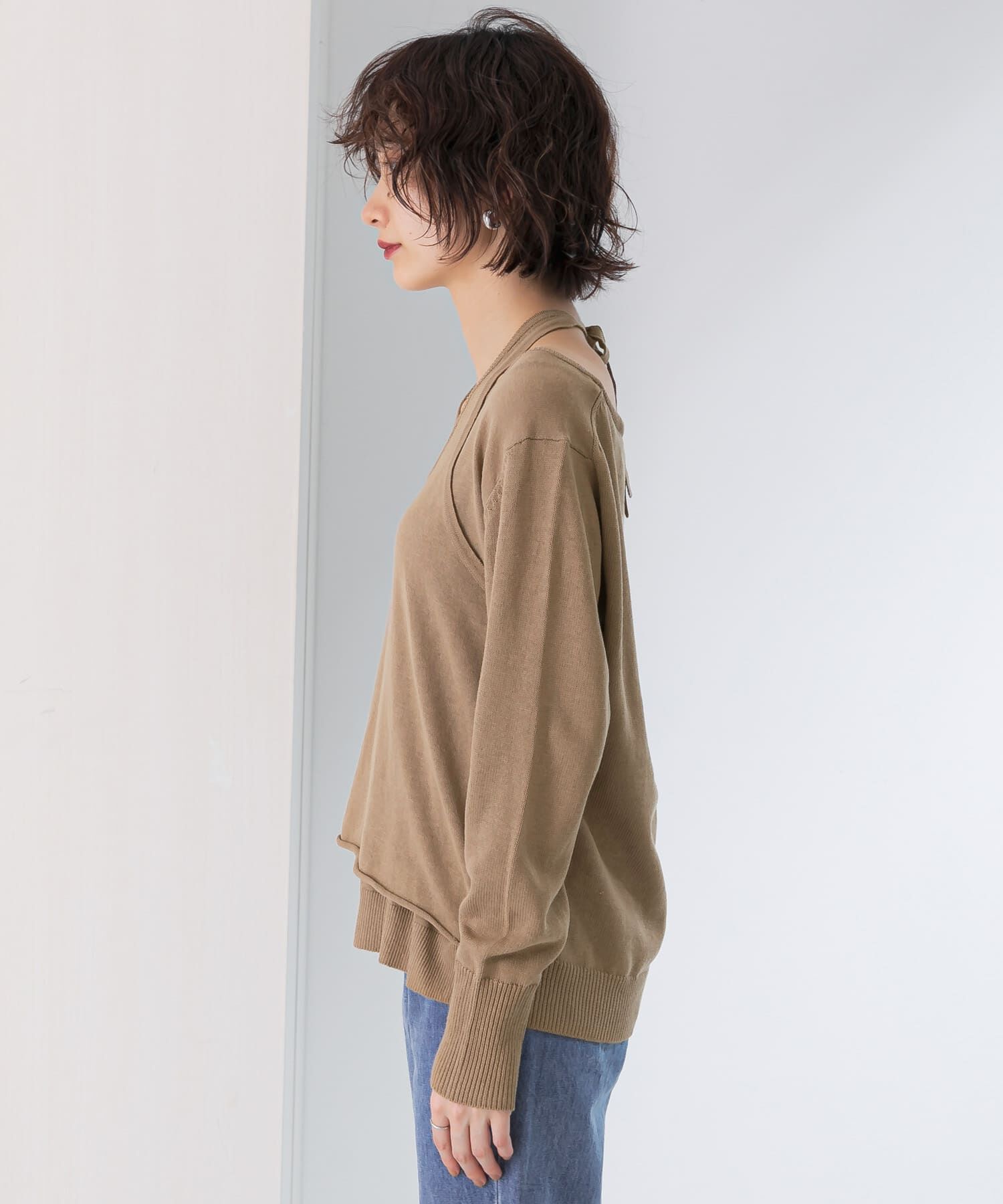  「ホルターネックレイヤードニット」|ニット・セーター|