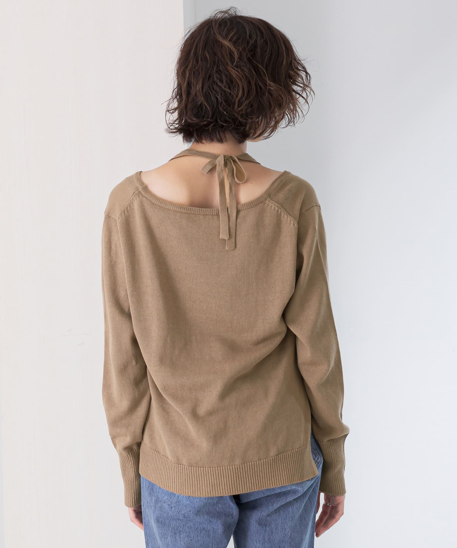  「ホルターネックレイヤードニット」|ニット・セーター|