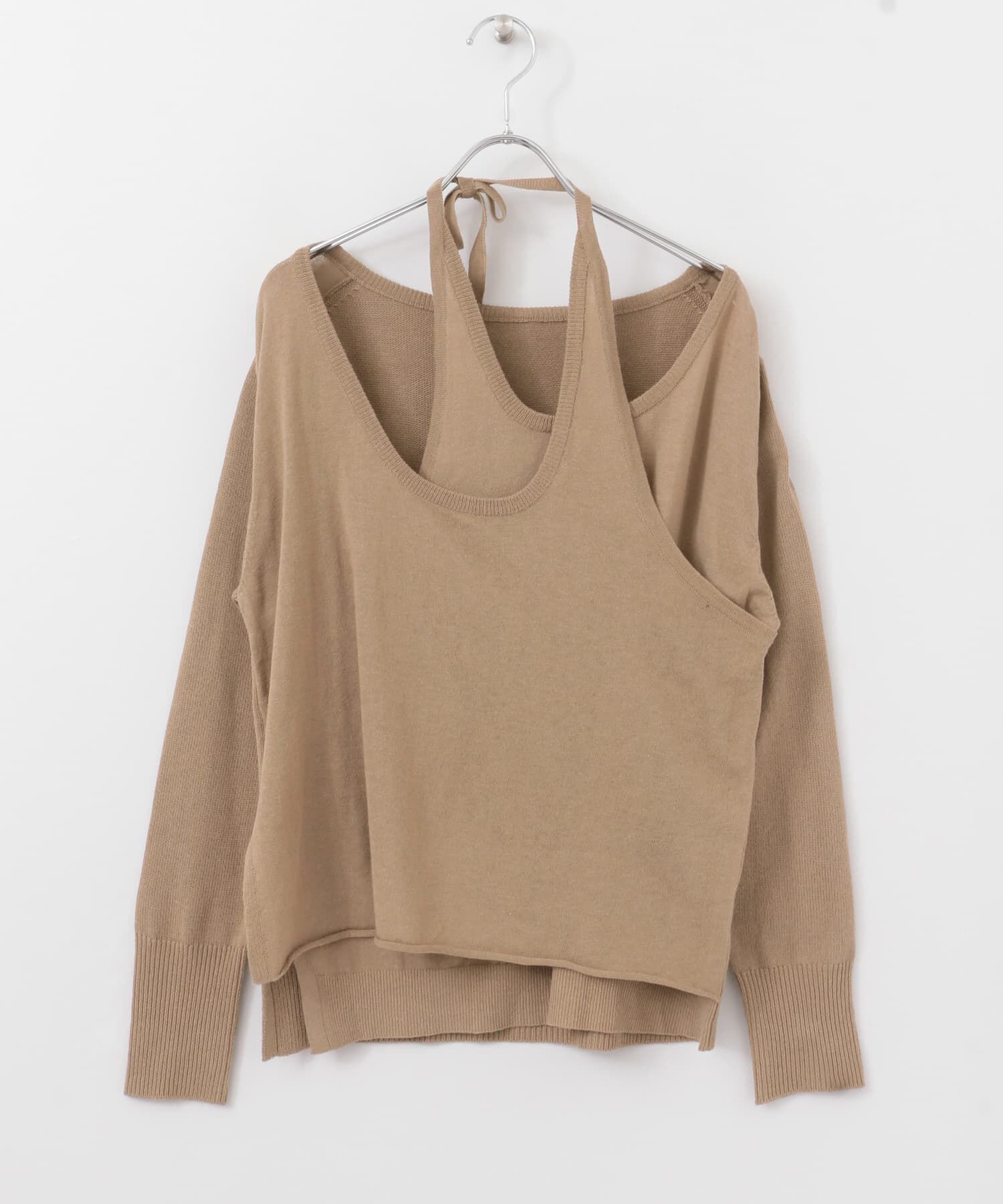  「ホルターネックレイヤードニット」|ニット・セーター|