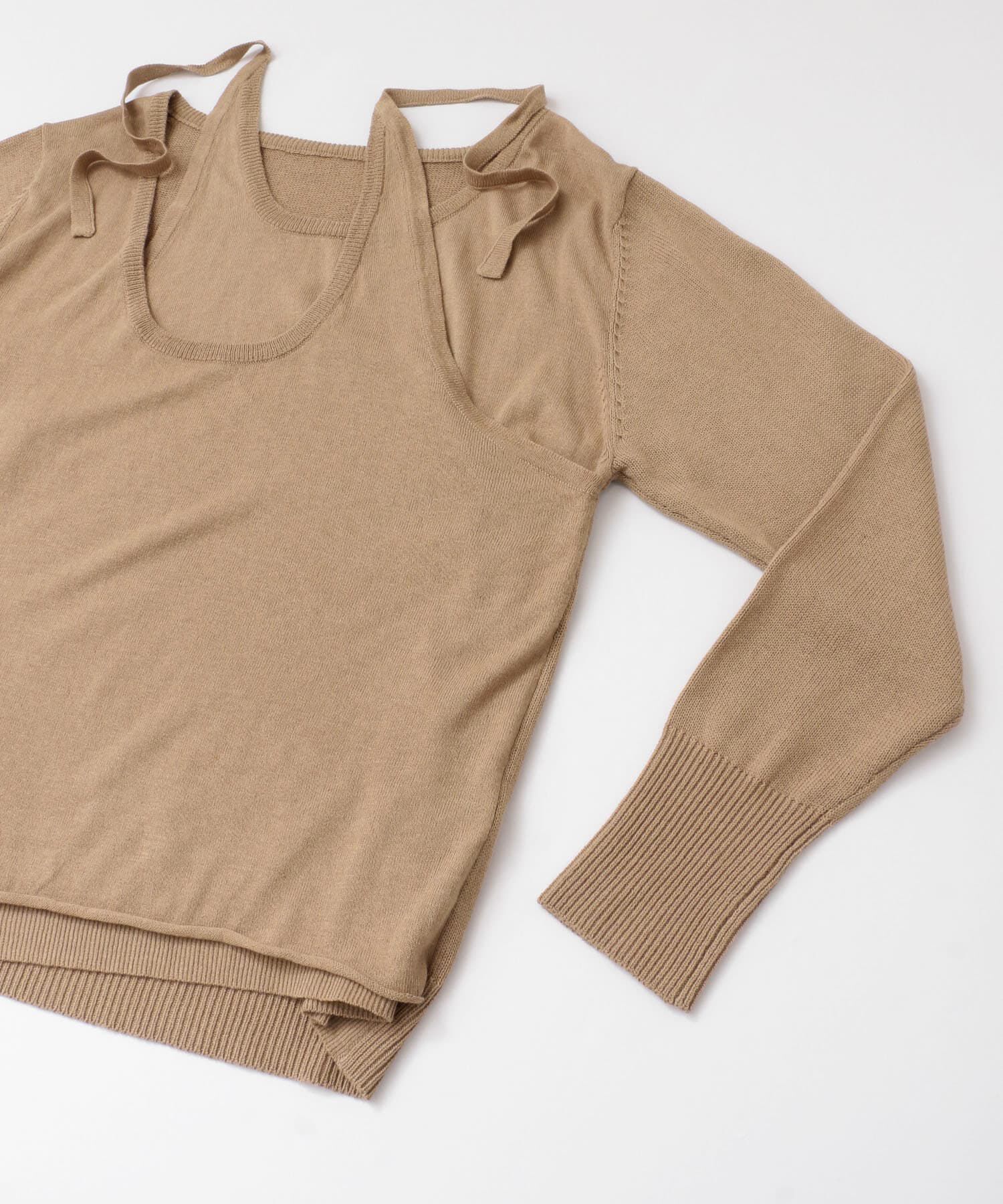  「ホルターネックレイヤードニット」|ニット・セーター|