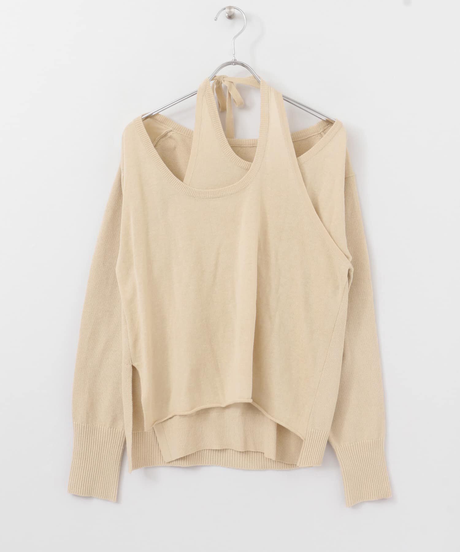  「ホルターネックレイヤードニット」|ニット・セーター|