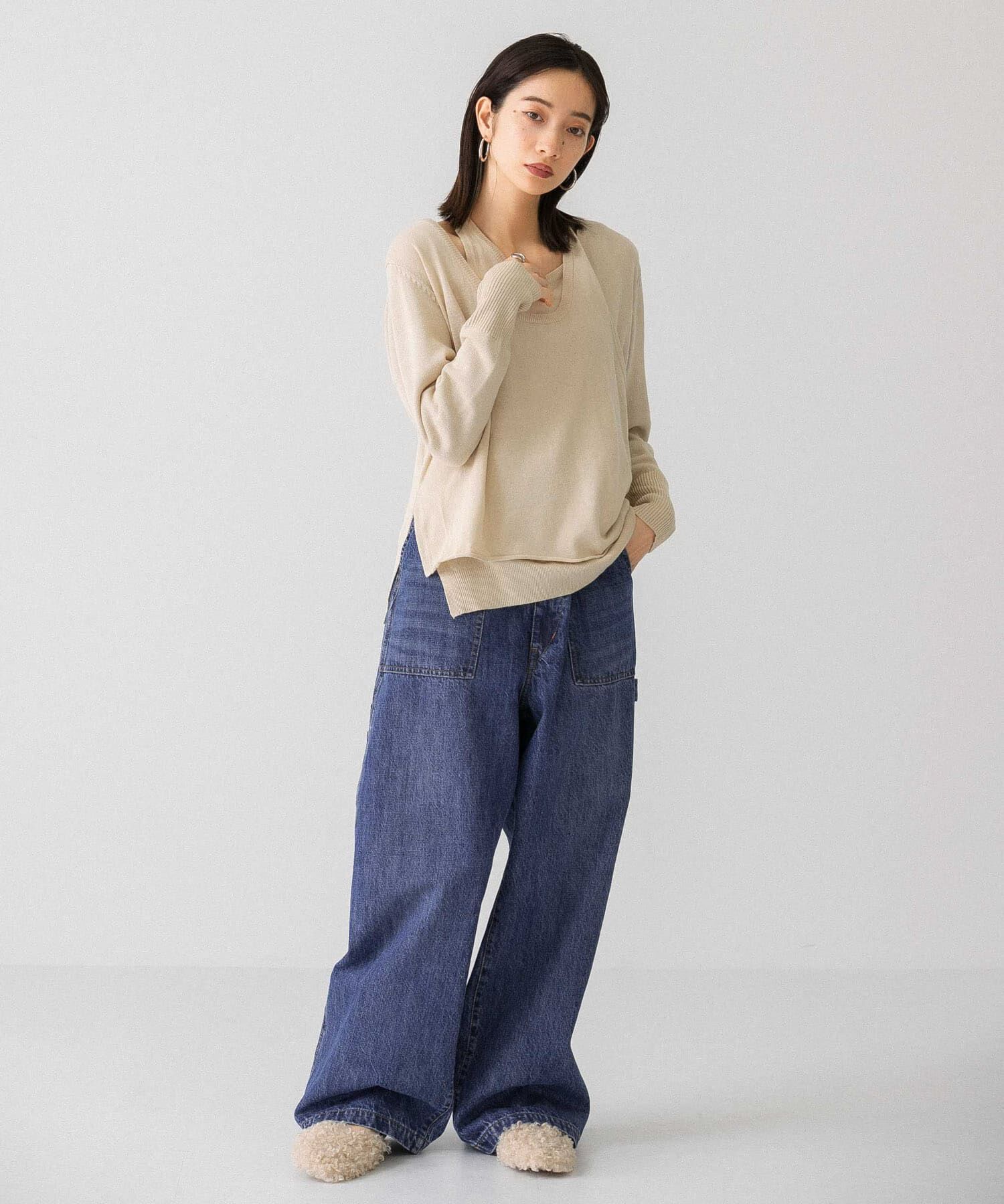  「ホルターネックレイヤードニット」|ニット・セーター|