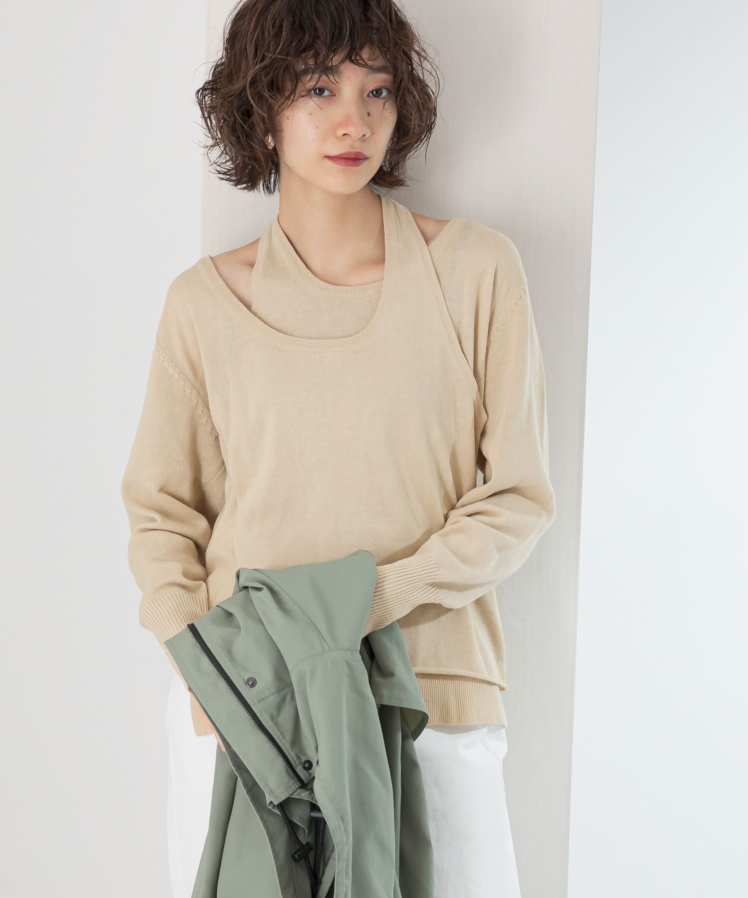  「ホルターネックレイヤードニット」|ニット・セーター|