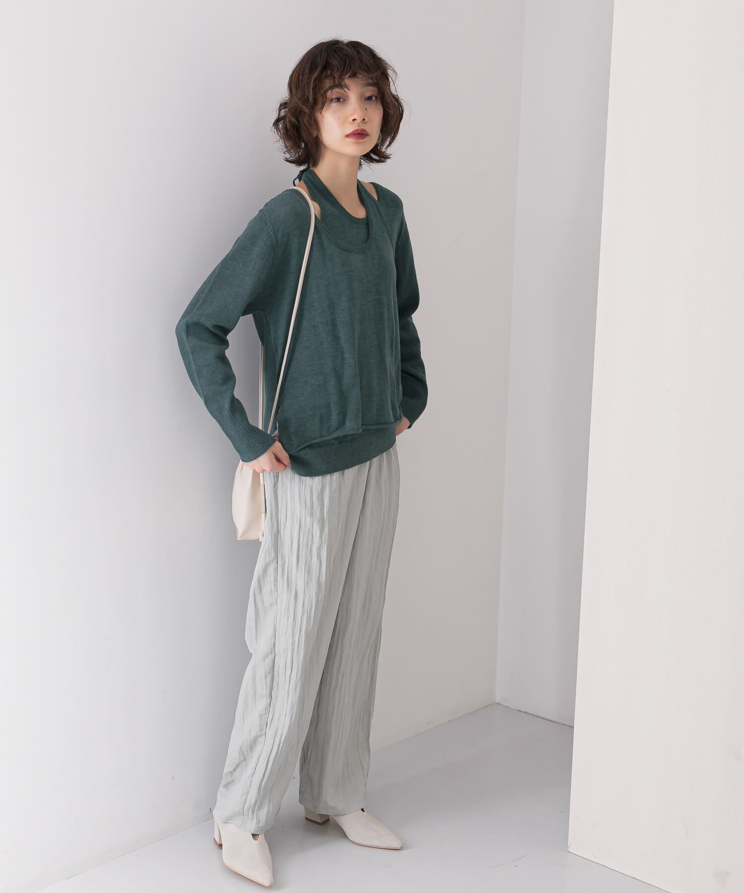  「ホルターネックレイヤードニット」|ニット・セーター|