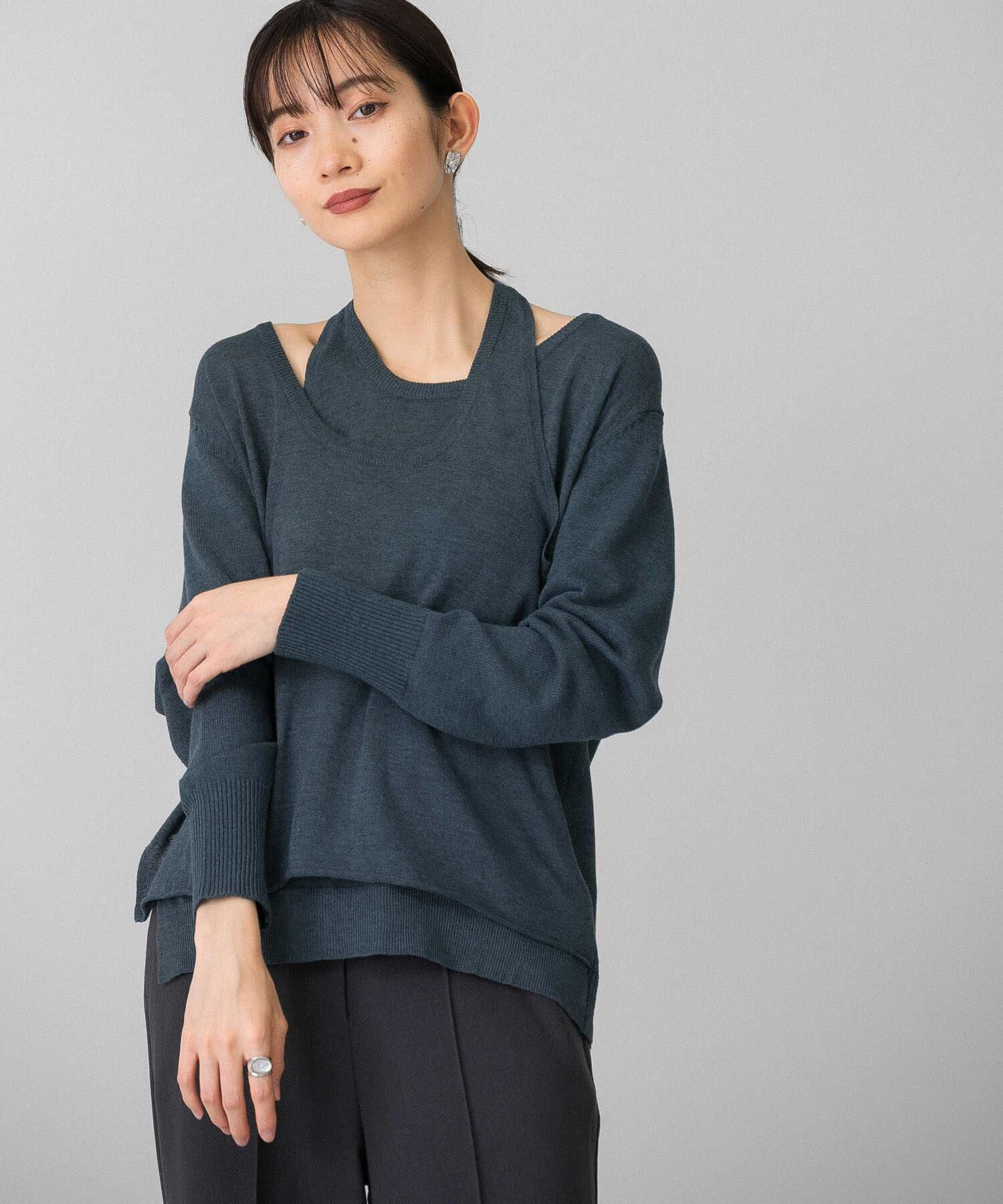  「ホルターネックレイヤードニット」|ニット・セーター|