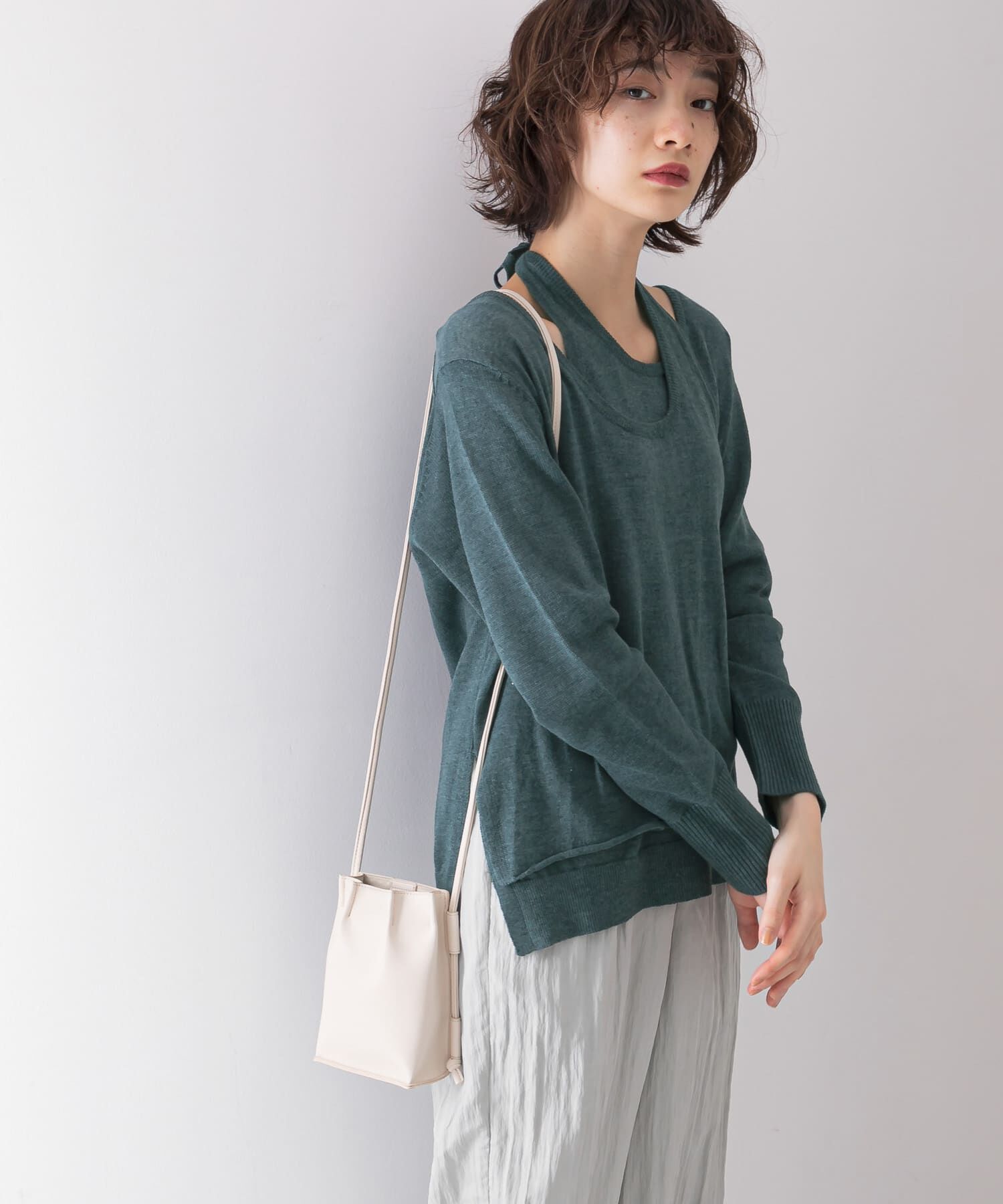  「ホルターネックレイヤードニット」|ニット・セーター|
