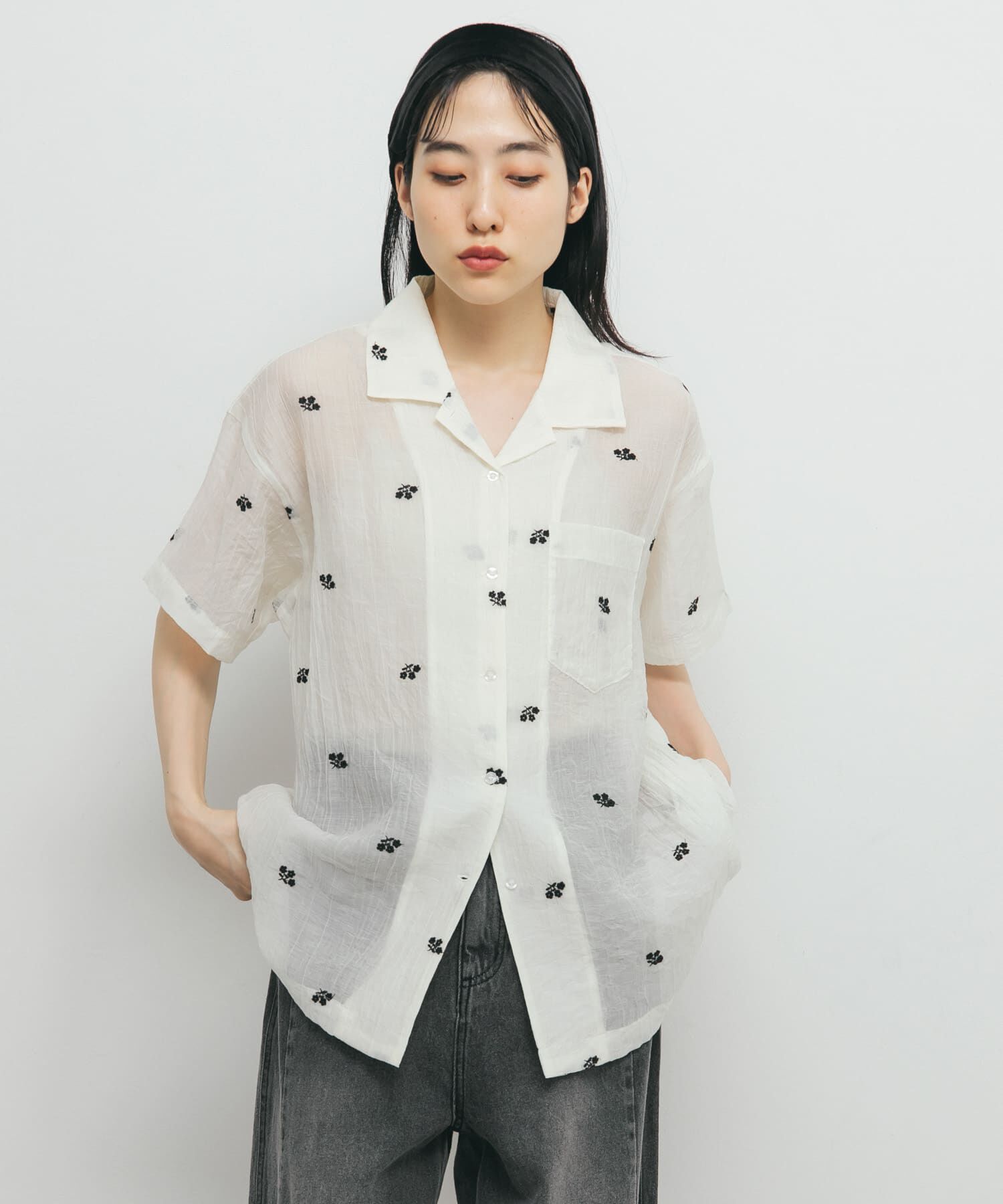  「エンブロイダリーシアーシャツ」|シャツ・ブラウス|