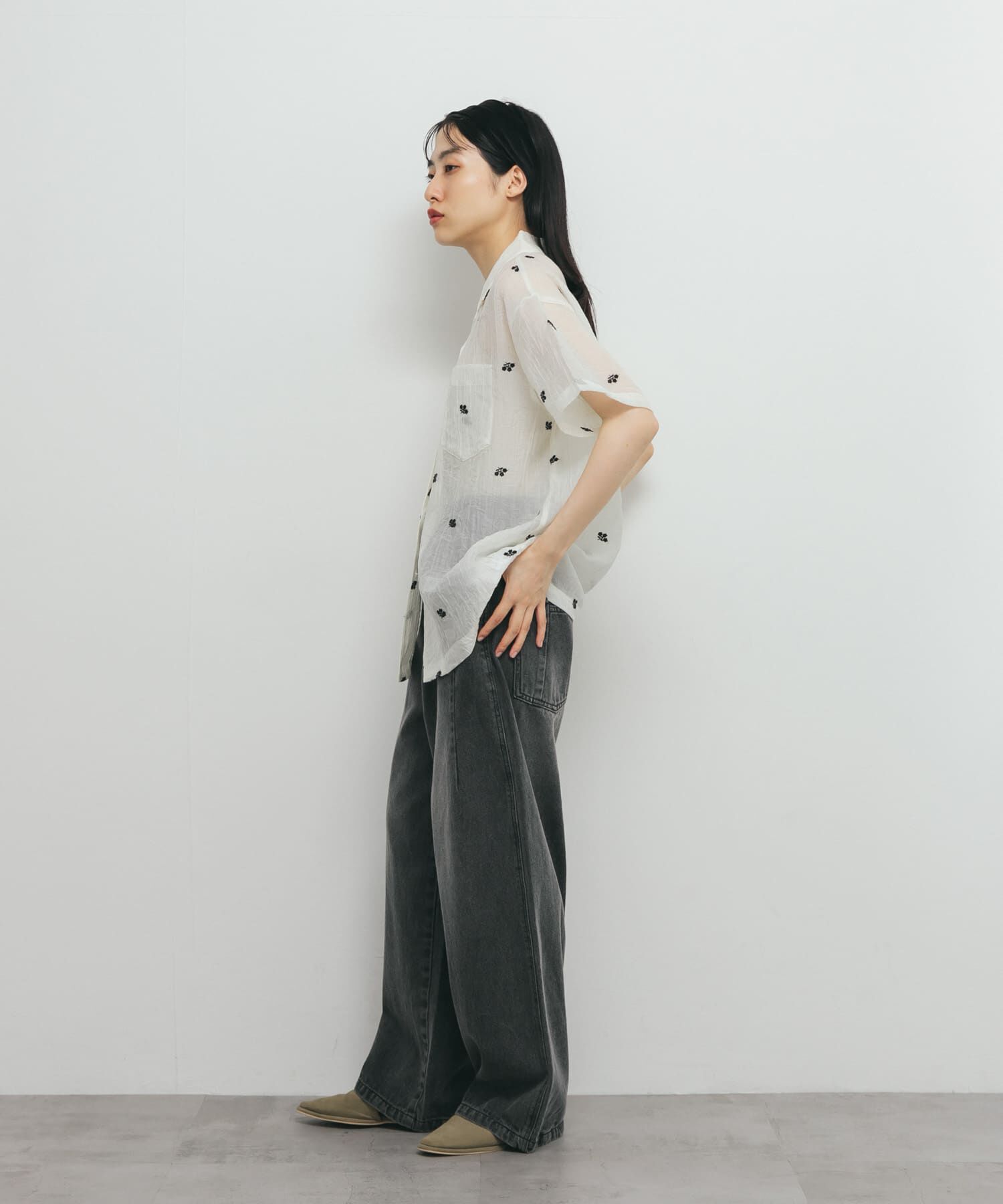  「エンブロイダリーシアーシャツ」|シャツ・ブラウス|