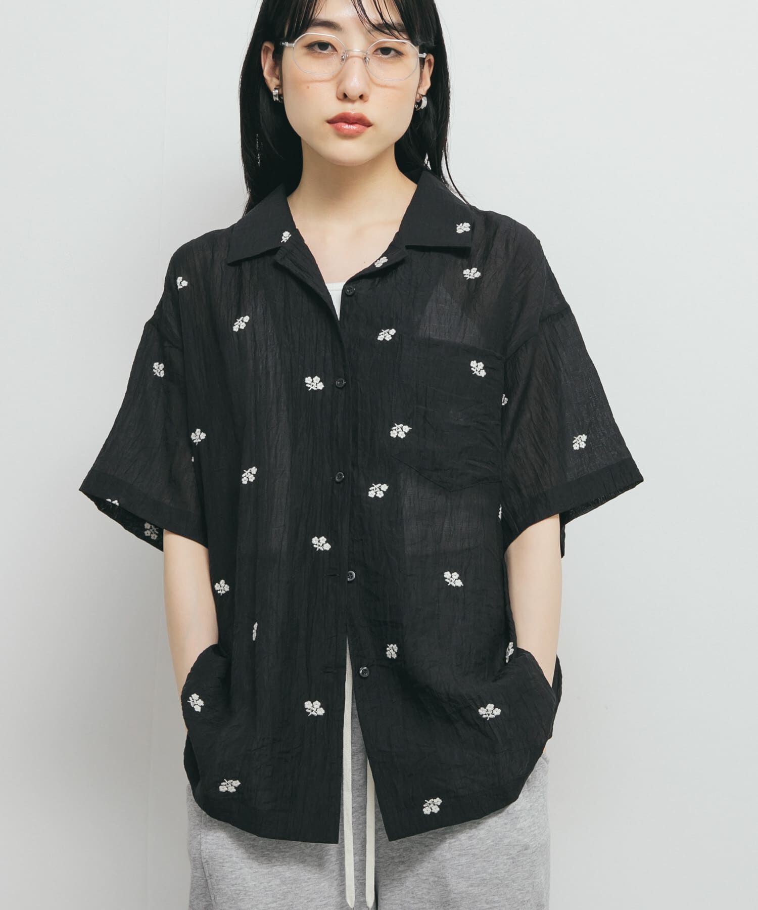  「エンブロイダリーシアーシャツ」|シャツ・ブラウス|