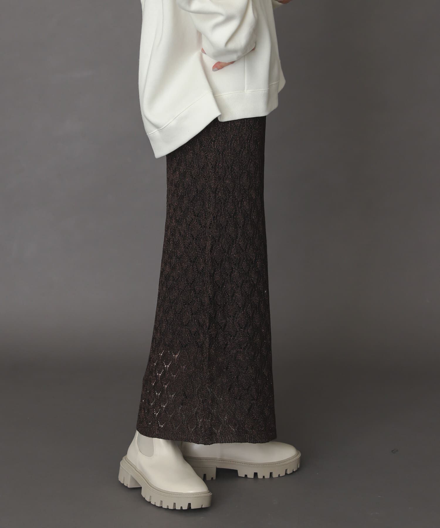 SENSE OF PLACE by URBAN RESEARCH「スカシアミメランジロングスカート」|スカート|