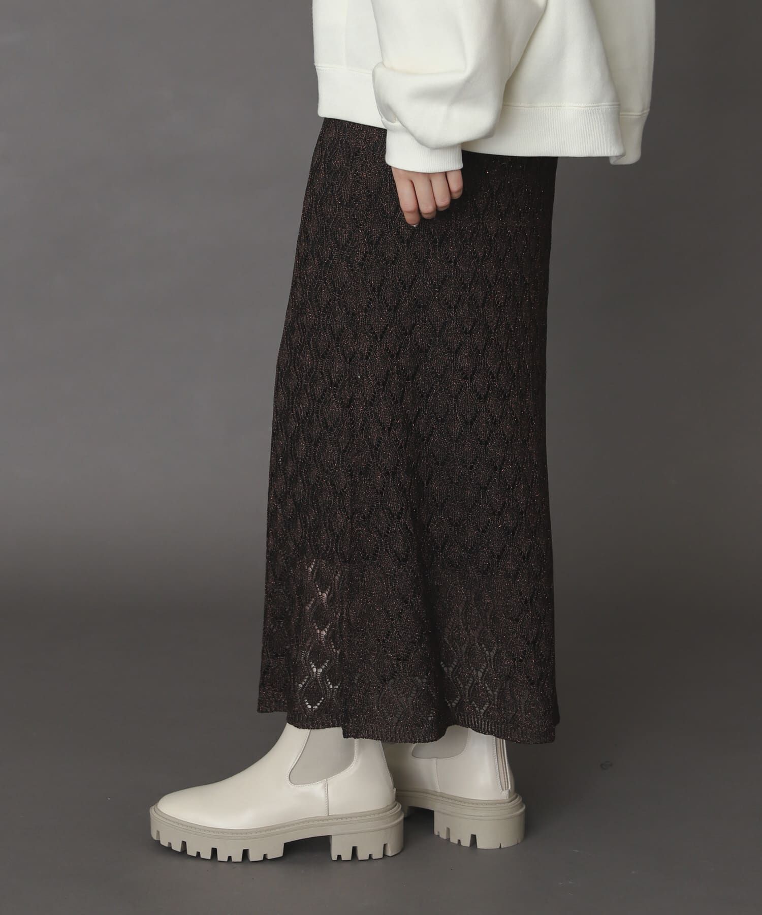 SENSE OF PLACE by URBAN RESEARCH「スカシアミメランジロングスカート」|スカート|