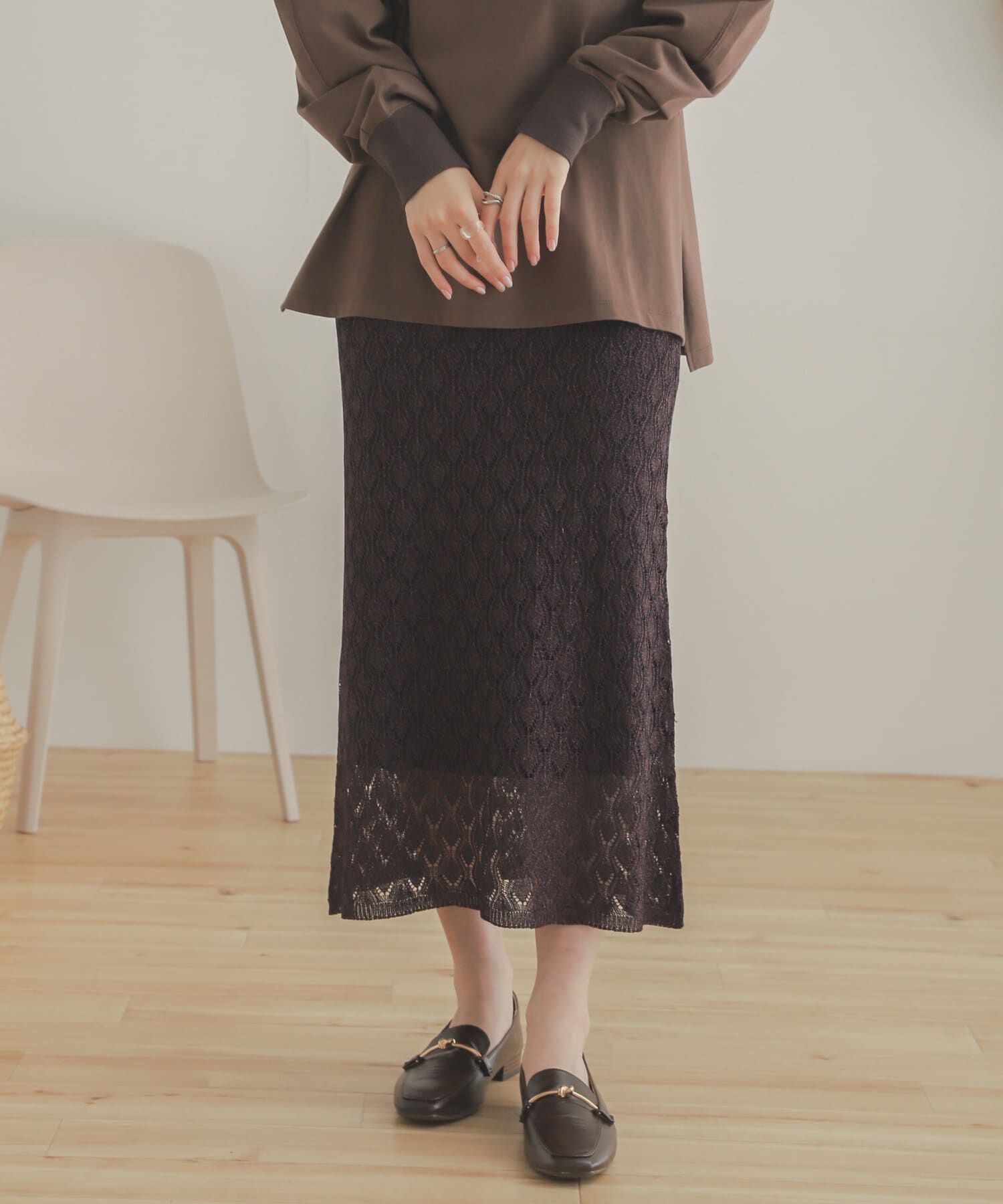 SENSE OF PLACE by URBAN RESEARCH「スカシアミメランジロングスカート」|スカート|