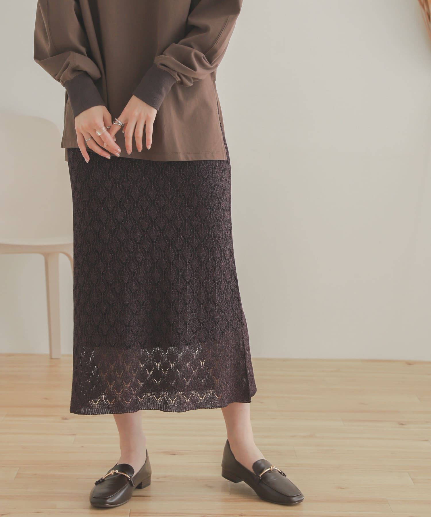 SENSE OF PLACE by URBAN RESEARCH「スカシアミメランジロングスカート」|スカート|