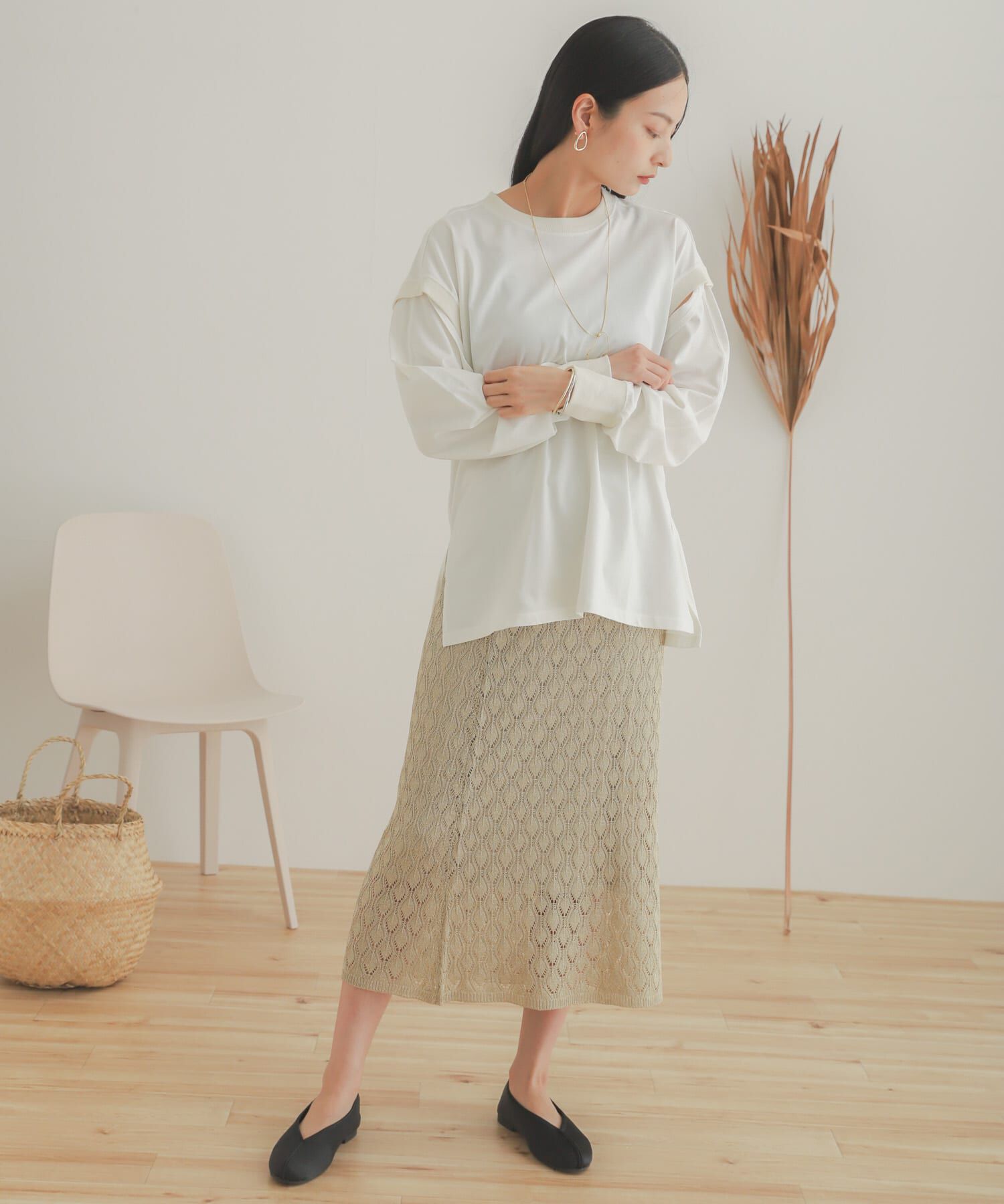 SENSE OF PLACE by URBAN RESEARCH「スカシアミメランジロングスカート」|スカート|