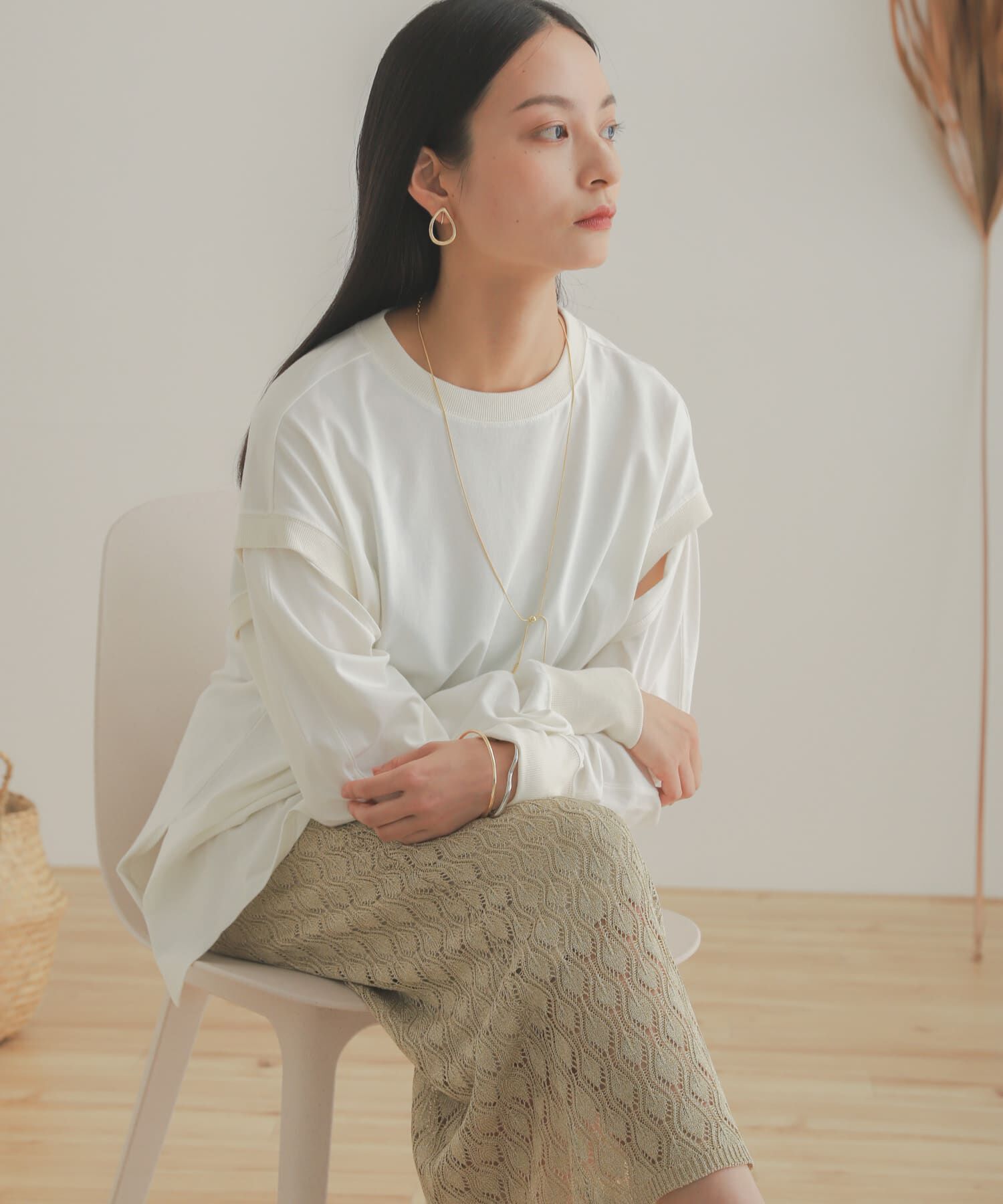 SENSE OF PLACE by URBAN RESEARCH「スカシアミメランジロングスカート」|スカート|