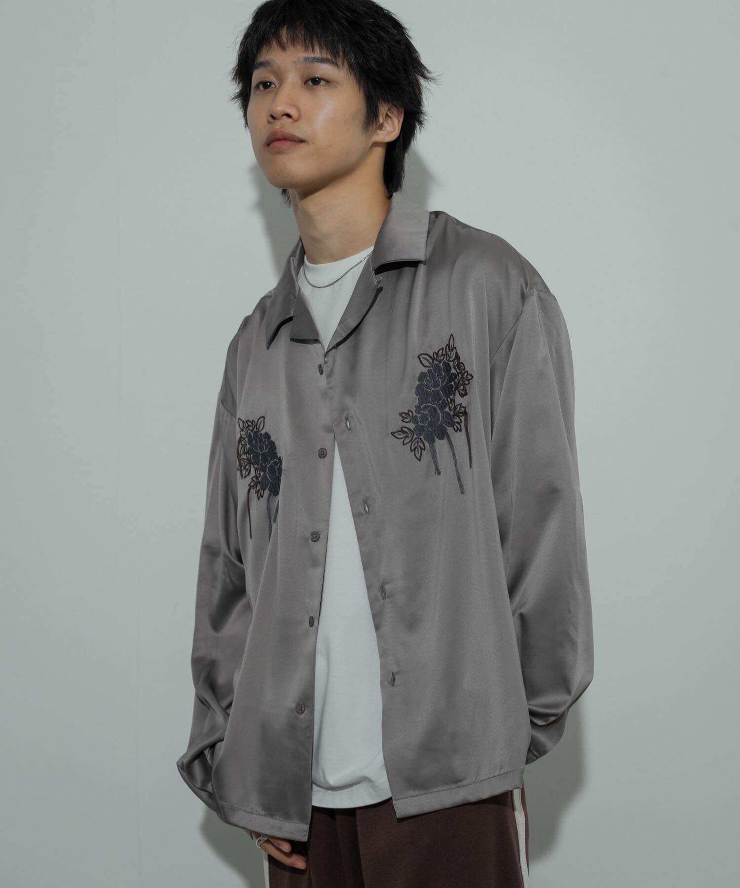 SENSE OF PLACE by URBAN RESEARCH「ボタニカルシシュウロングスリーブシャツ」|シャツ・ブラウス|