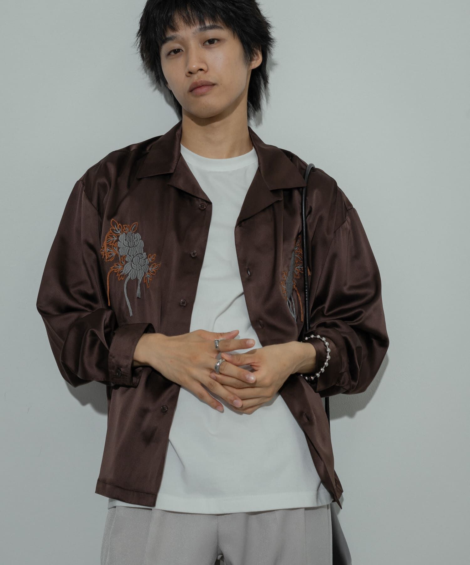 SENSE OF PLACE by URBAN RESEARCH「ボタニカルシシュウロングスリーブシャツ」|シャツ・ブラウス|