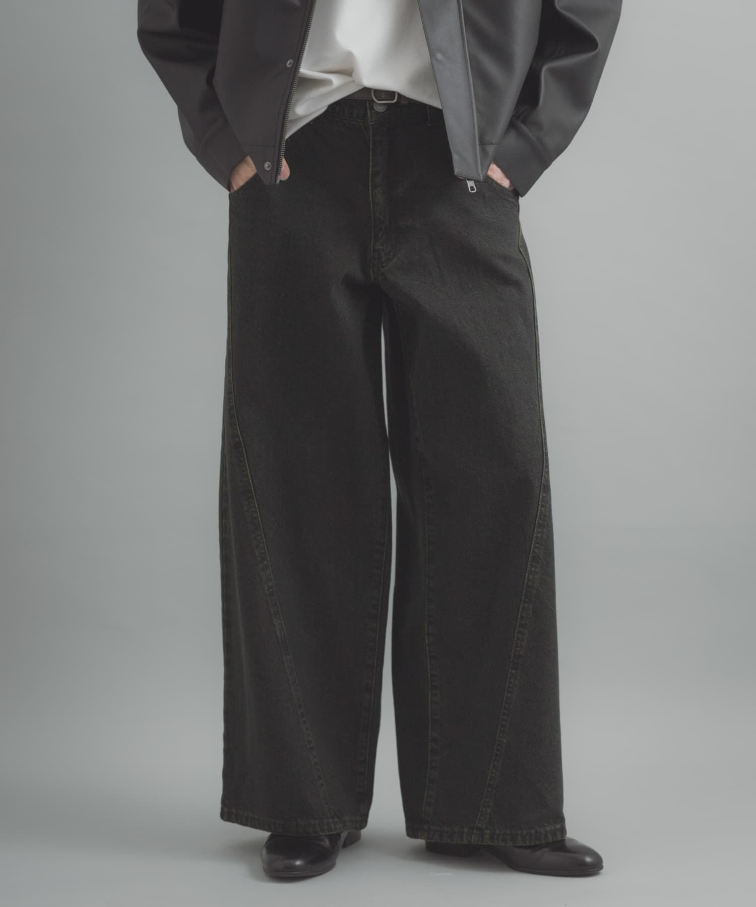 SENSE OF PLACE by URBAN RESEARCH「『ユニセックス』ケミカルバギーワイドデニムパンツ」|デニム|