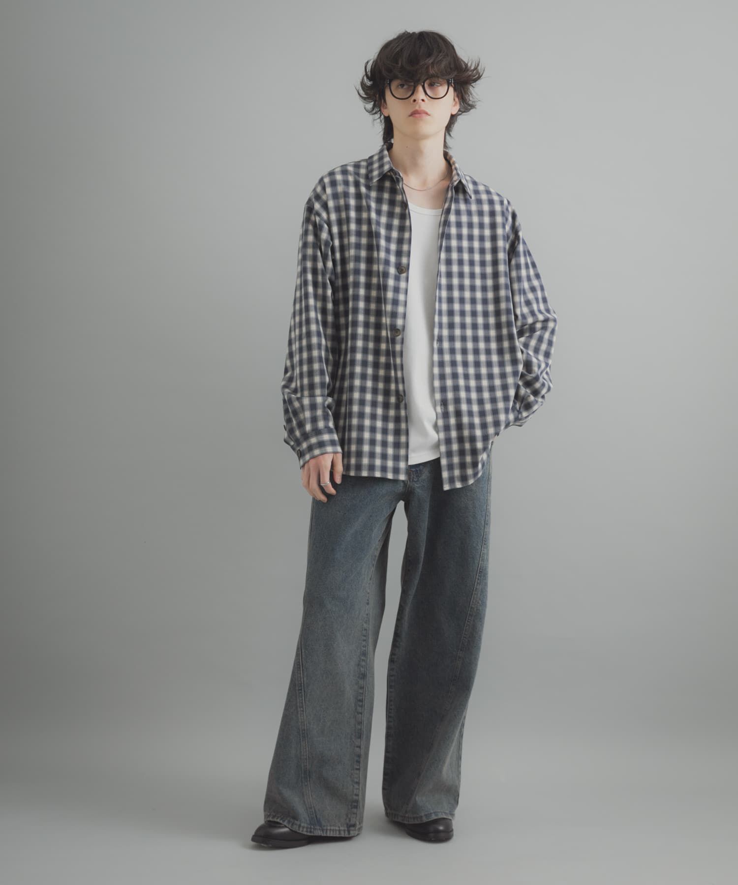 SENSE OF PLACE by URBAN RESEARCH「『ユニセックス』ケミカルバギーワイドデニムパンツ」|デニム|