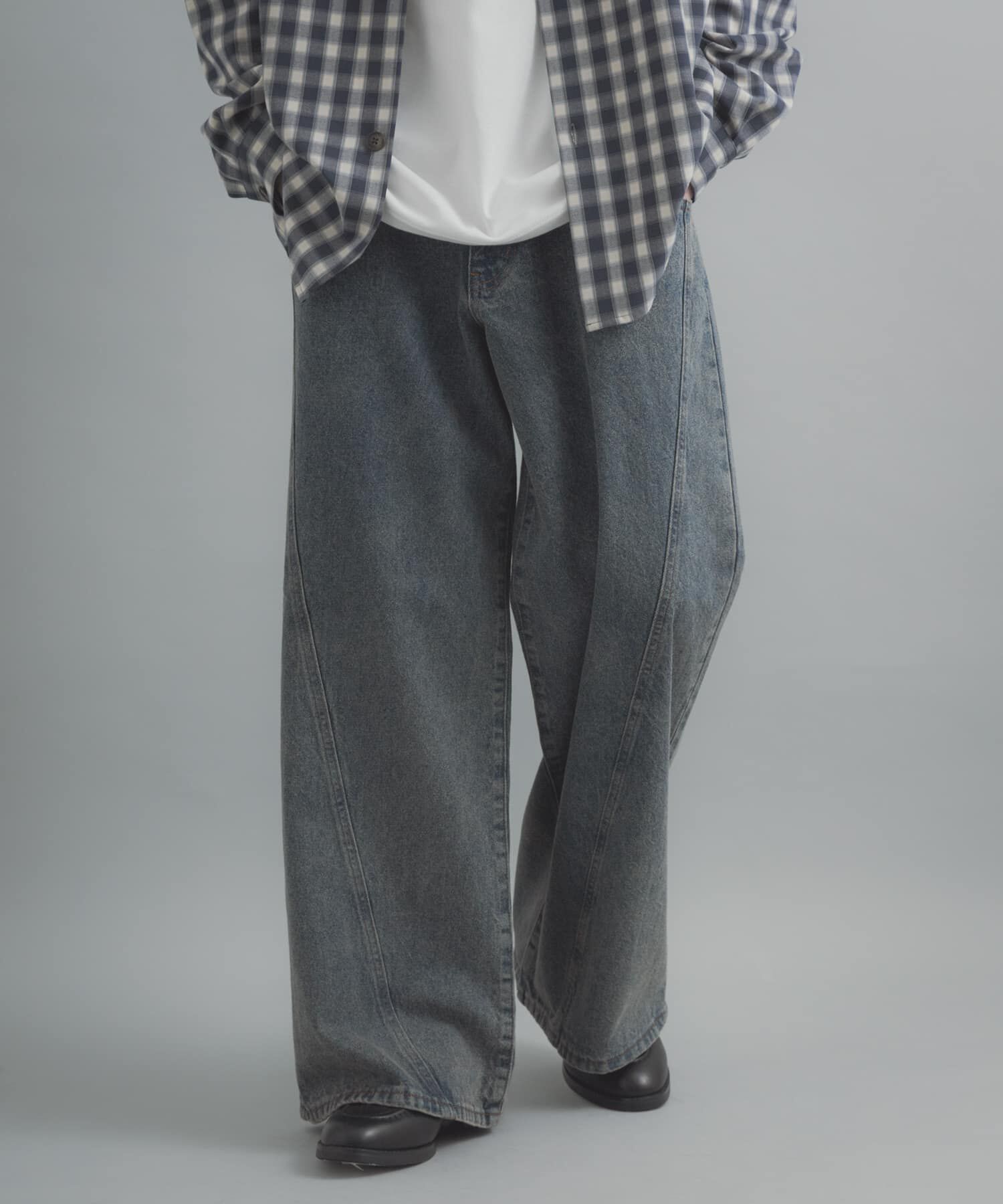 SENSE OF PLACE by URBAN RESEARCH「『ユニセックス』ケミカルバギーワイドデニムパンツ」|デニム|